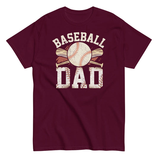 Baseball Dad T-Shirt – Vintage Baseball Graphic Tee for Sports Fathers Maroon / S Spirit Gear Collective T-Shirt
