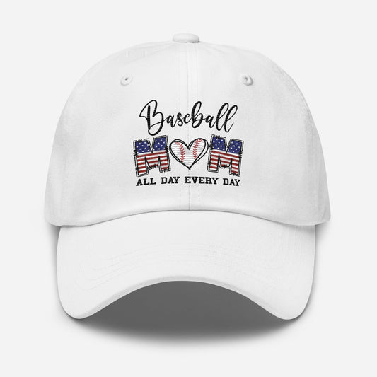 Baseball Mom - All Day Every Day - Embroidered Dad Hat Spirit Gear Collective Hat