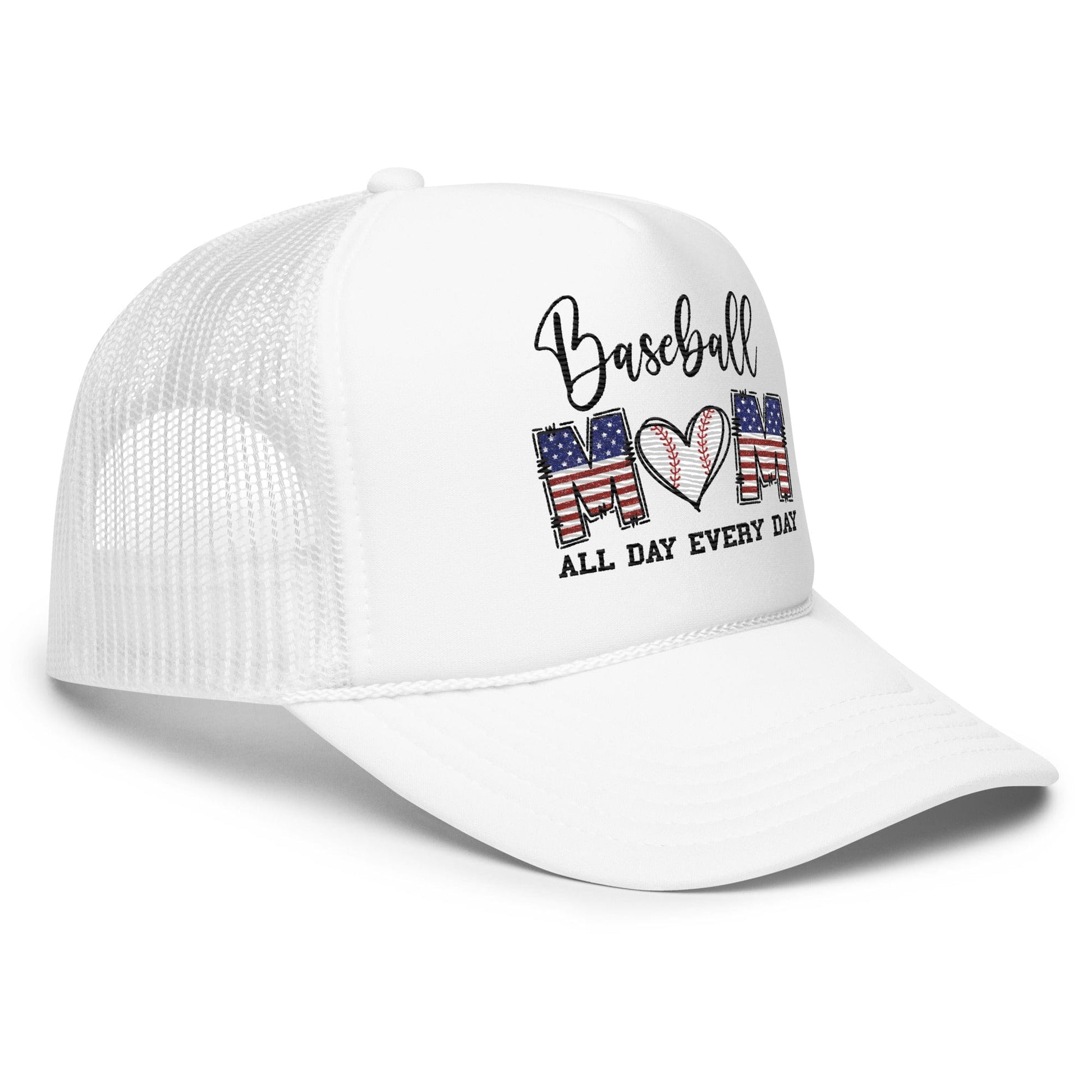 Baseball Mom - All Day Everyday - Embroidered Hat - Foam Trucker Hat Spirit Gear Collective Hat
