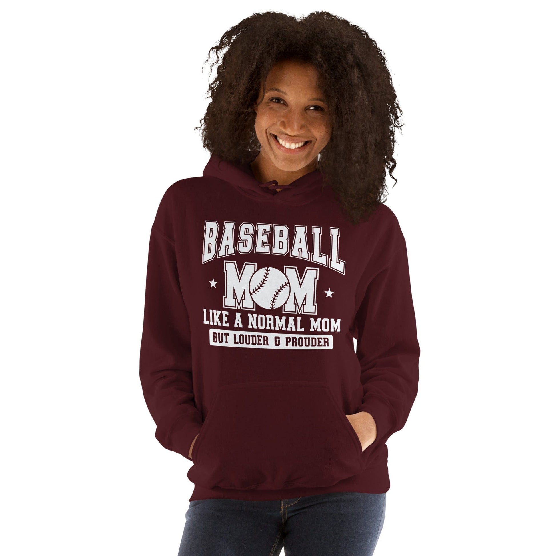 Baseball Mom Hoodie Like a Normal Mom But Louder and Prouder Spirit Gear Collective Hoodie