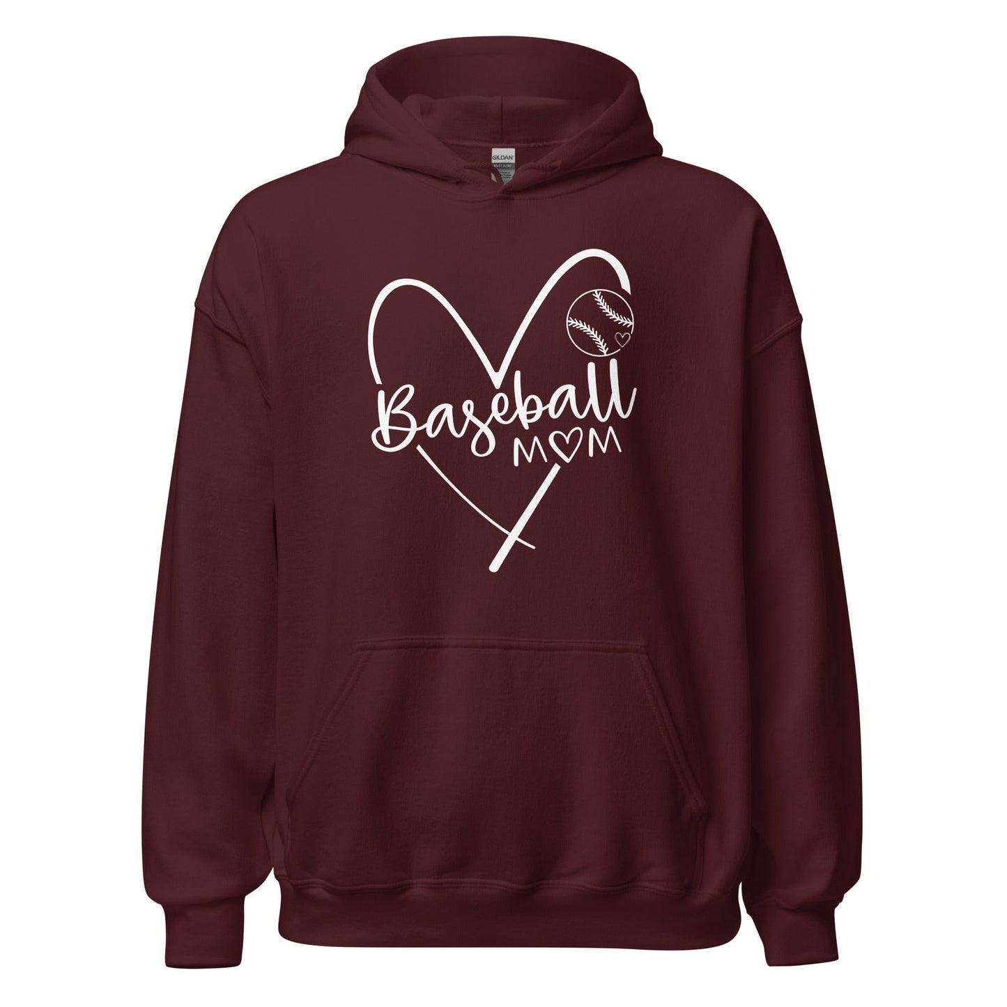 Baseball Mom Hoodie Maroon / S Spirit Gear Collective Hoodie