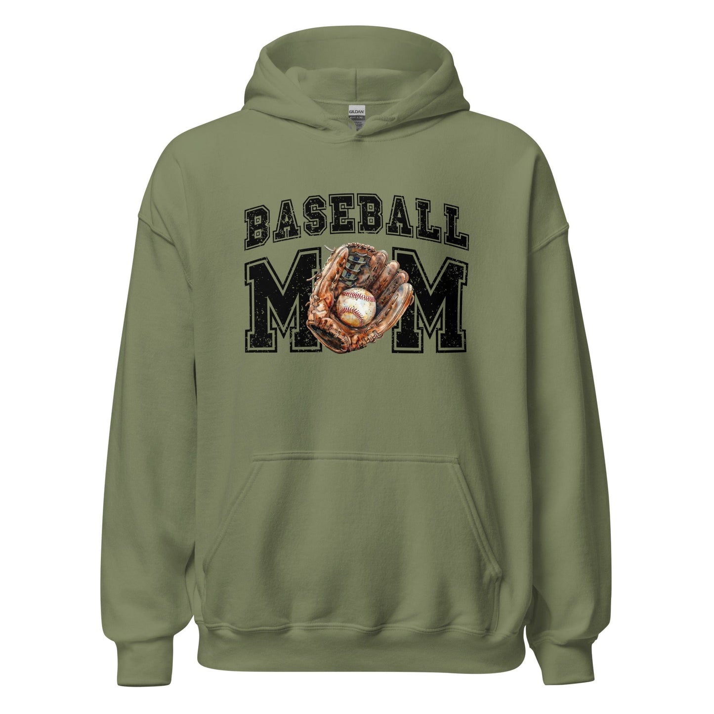 Baseball Mom Hoodie Military Green / S Spirit Gear Collective Hoodie