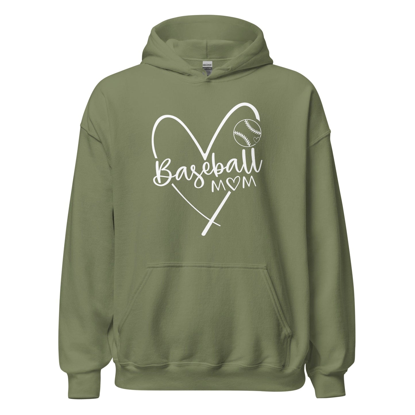 Baseball Mom Hoodie Military Green / S Spirit Gear Collective Hoodie