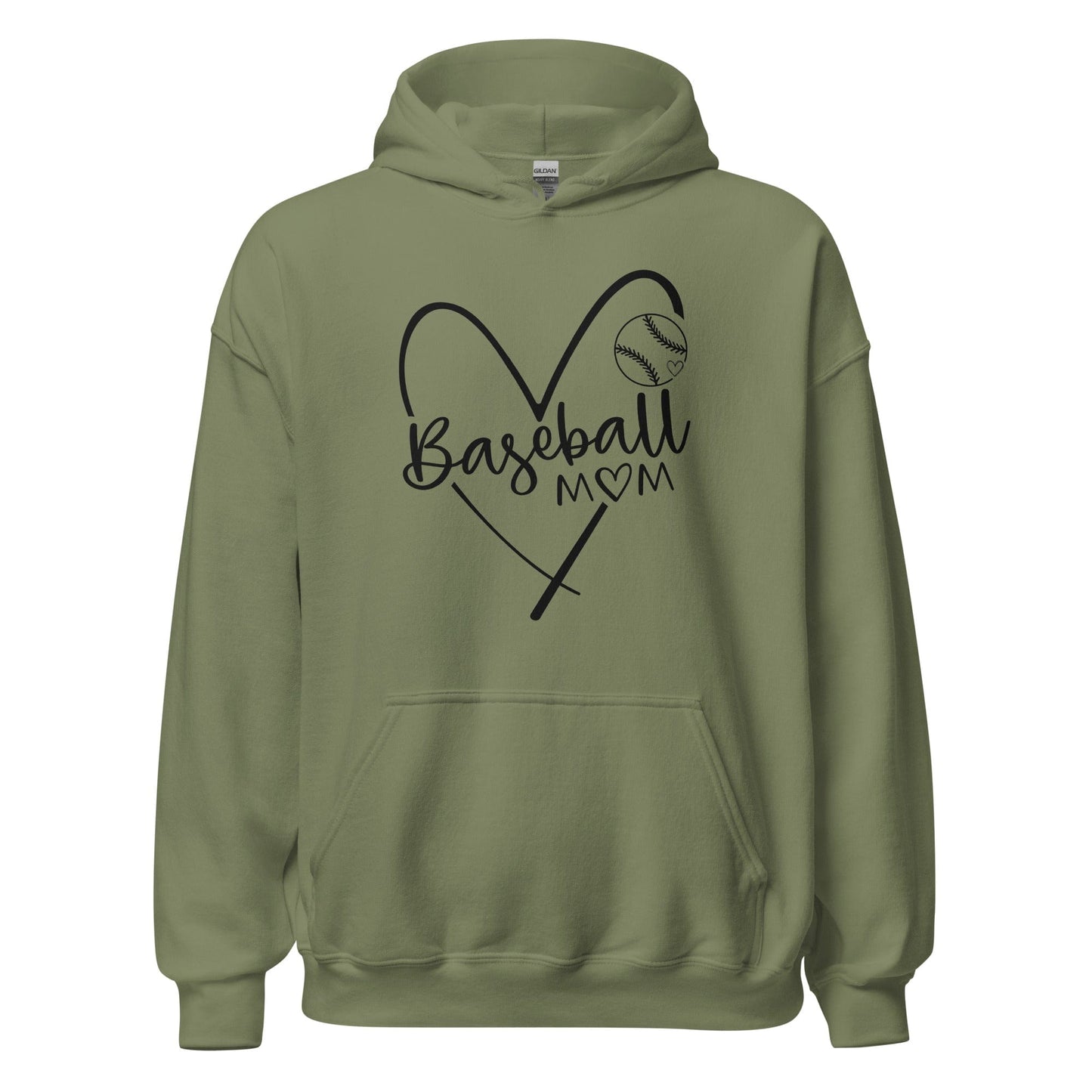 Baseball Mom Hoodie Military Green / S Spirit Gear Collective Hoodie