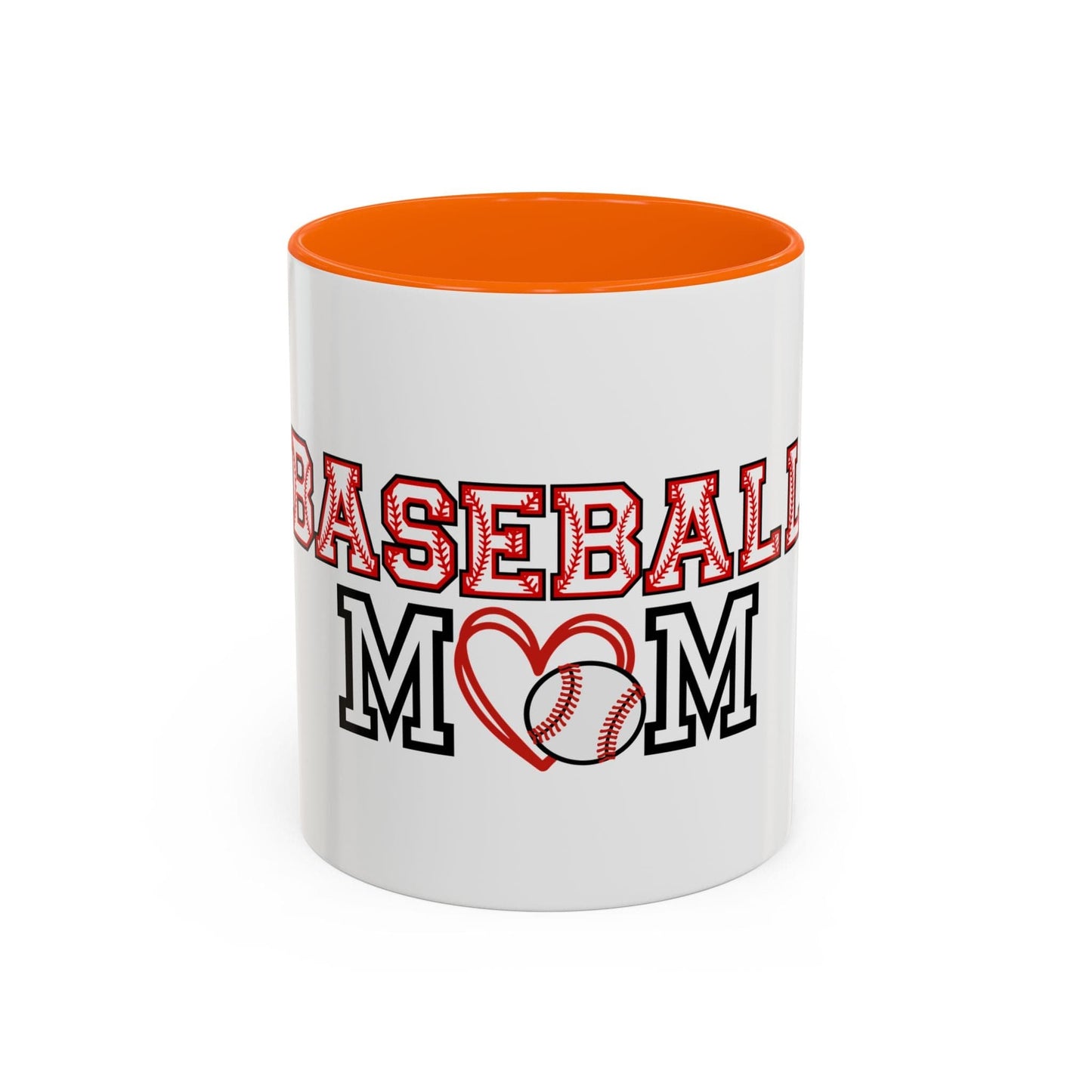 Baseball Mom Mug | Sports Mom Coffee Cup | Baseball Gift for Mom | Color Accent Mug | Mother’s Day Gift | Team Mom Mug 11oz / Orange Printify Mug