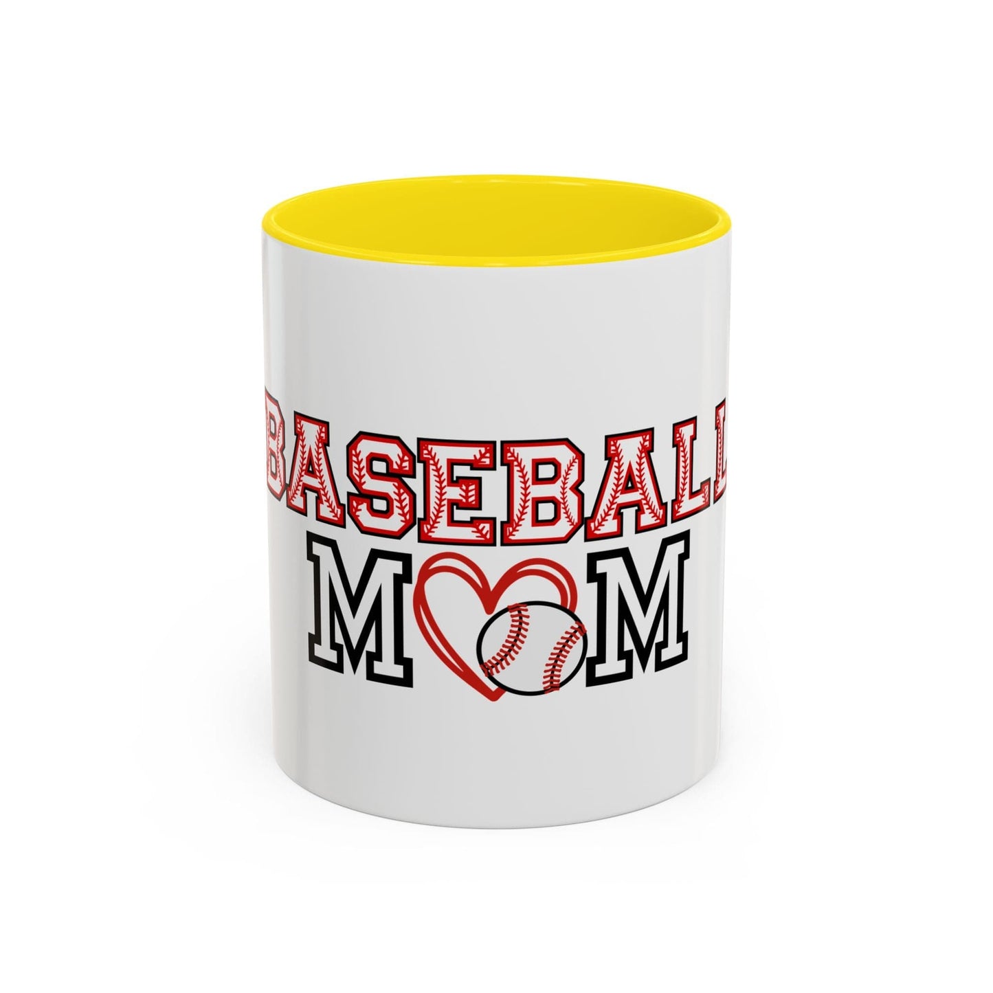 Baseball Mom Mug | Sports Mom Coffee Cup | Baseball Gift for Mom | Color Accent Mug | Mother’s Day Gift | Team Mom Mug 11oz / Yellow Printify Mug