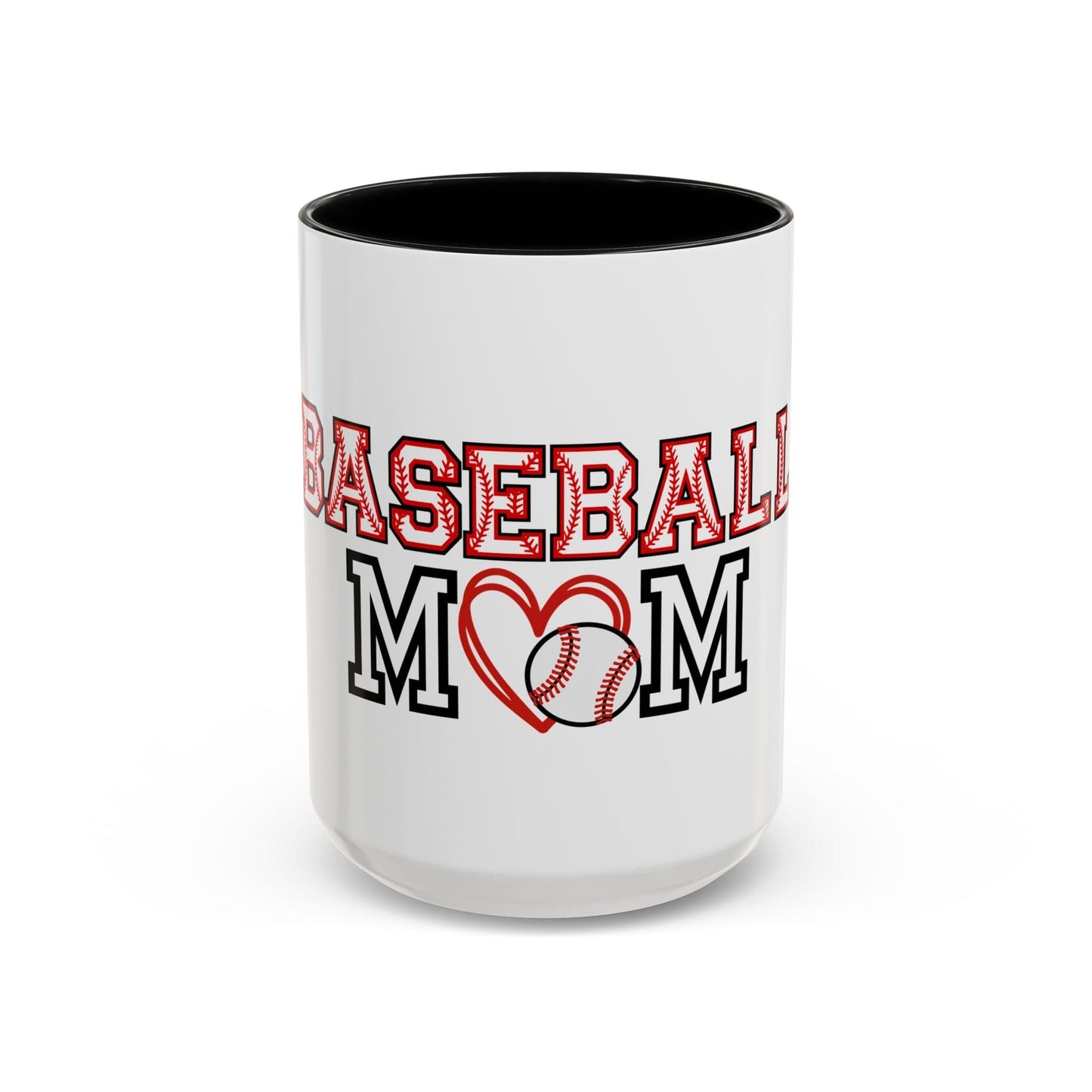 Baseball Mom Mug | Sports Mom Coffee Cup | Baseball Gift for Mom | Color Accent Mug | Mother’s Day Gift | Team Mom Mug 15oz / Black Printify Mug