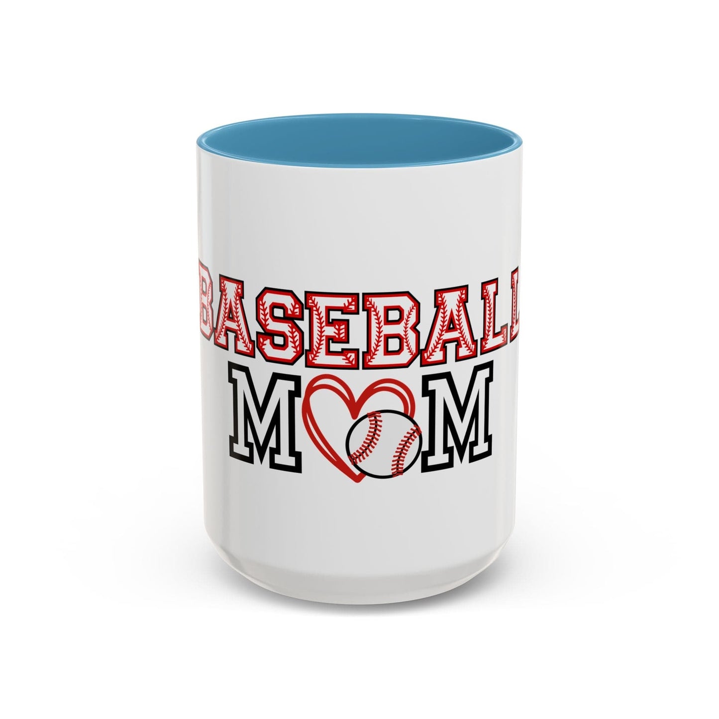 Baseball Mom Mug | Sports Mom Coffee Cup | Baseball Gift for Mom | Color Accent Mug | Mother’s Day Gift | Team Mom Mug 15oz / Light Blue Printify Mug