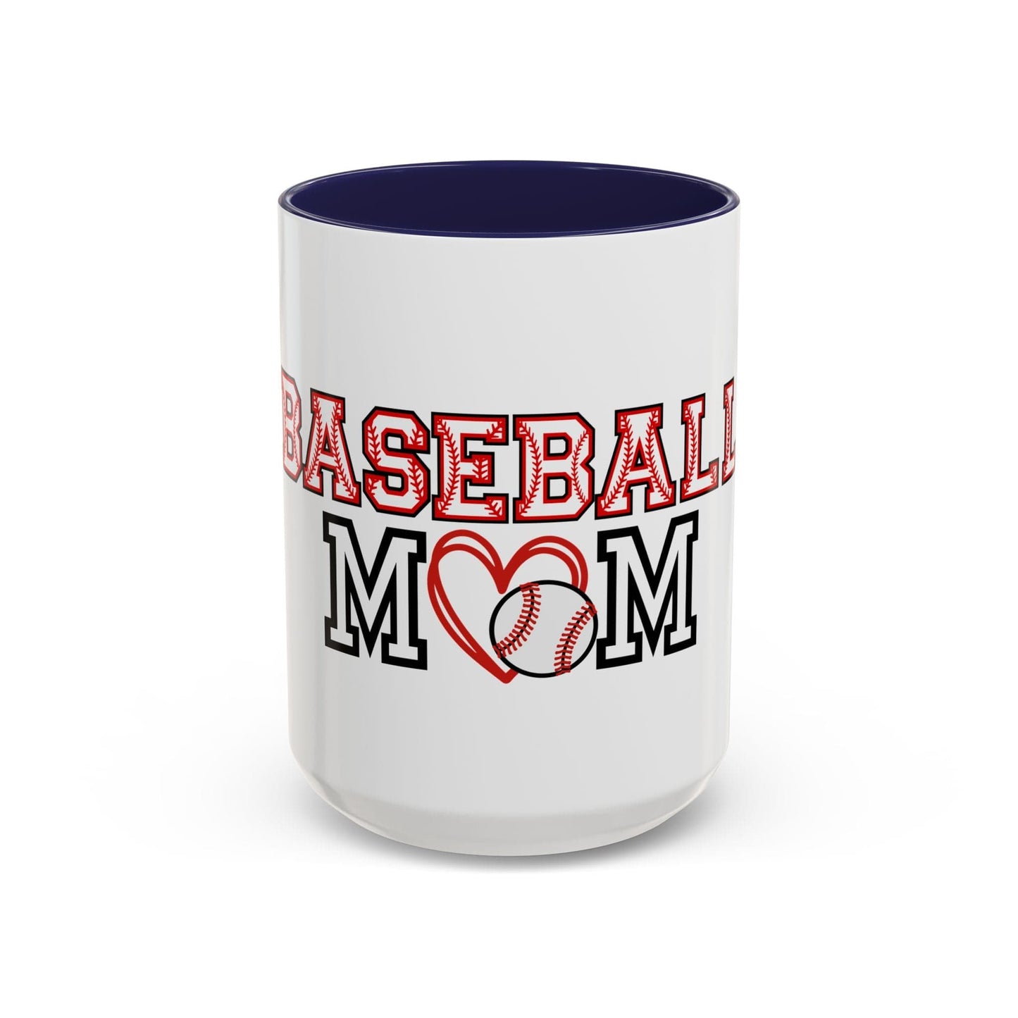 Baseball Mom Mug | Sports Mom Coffee Cup | Baseball Gift for Mom | Color Accent Mug | Mother’s Day Gift | Team Mom Mug 15oz / Navy Printify Mug