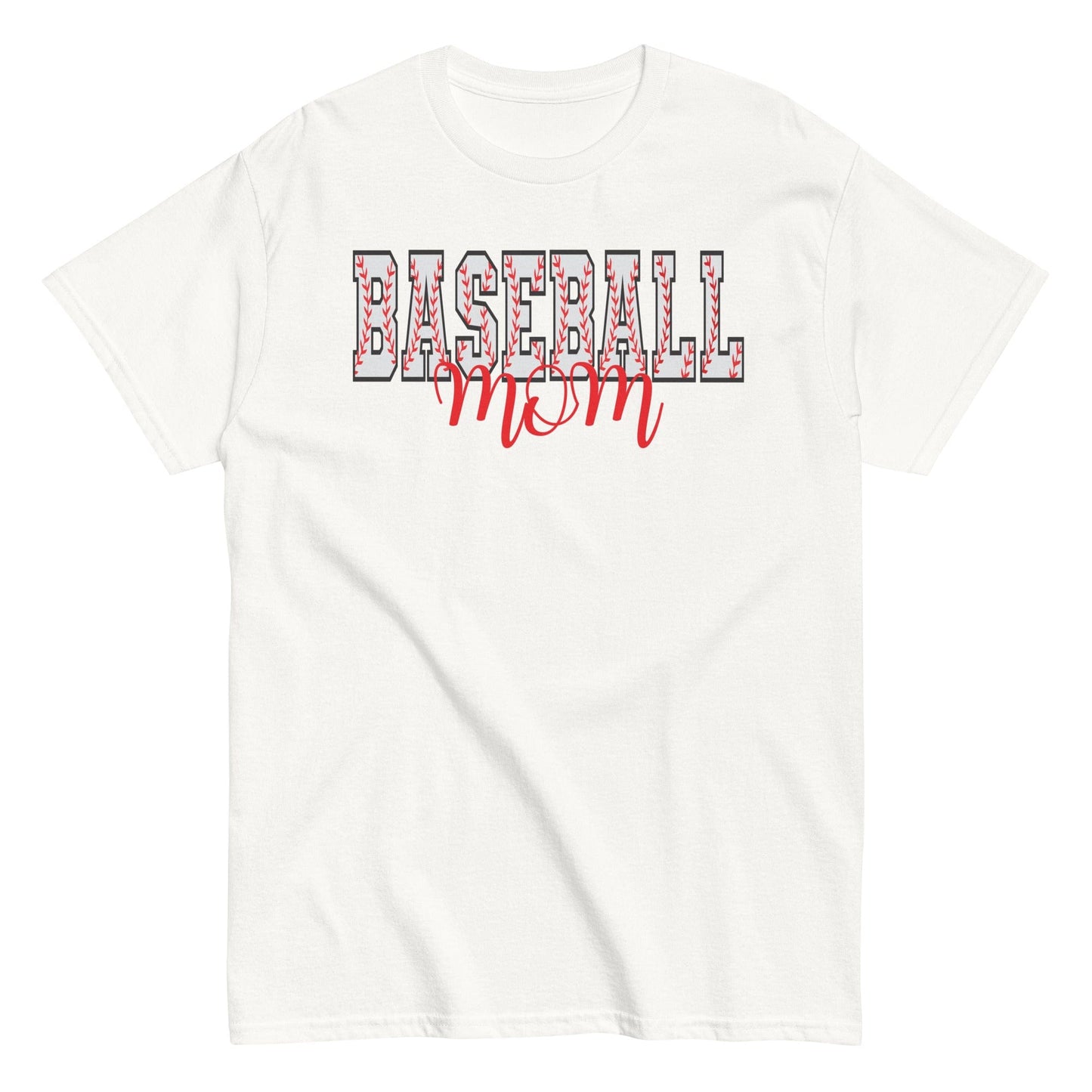 Baseball Mom Shirt – Baseball Block Letter Design White / S Spirit Gear Collective T-Shirt