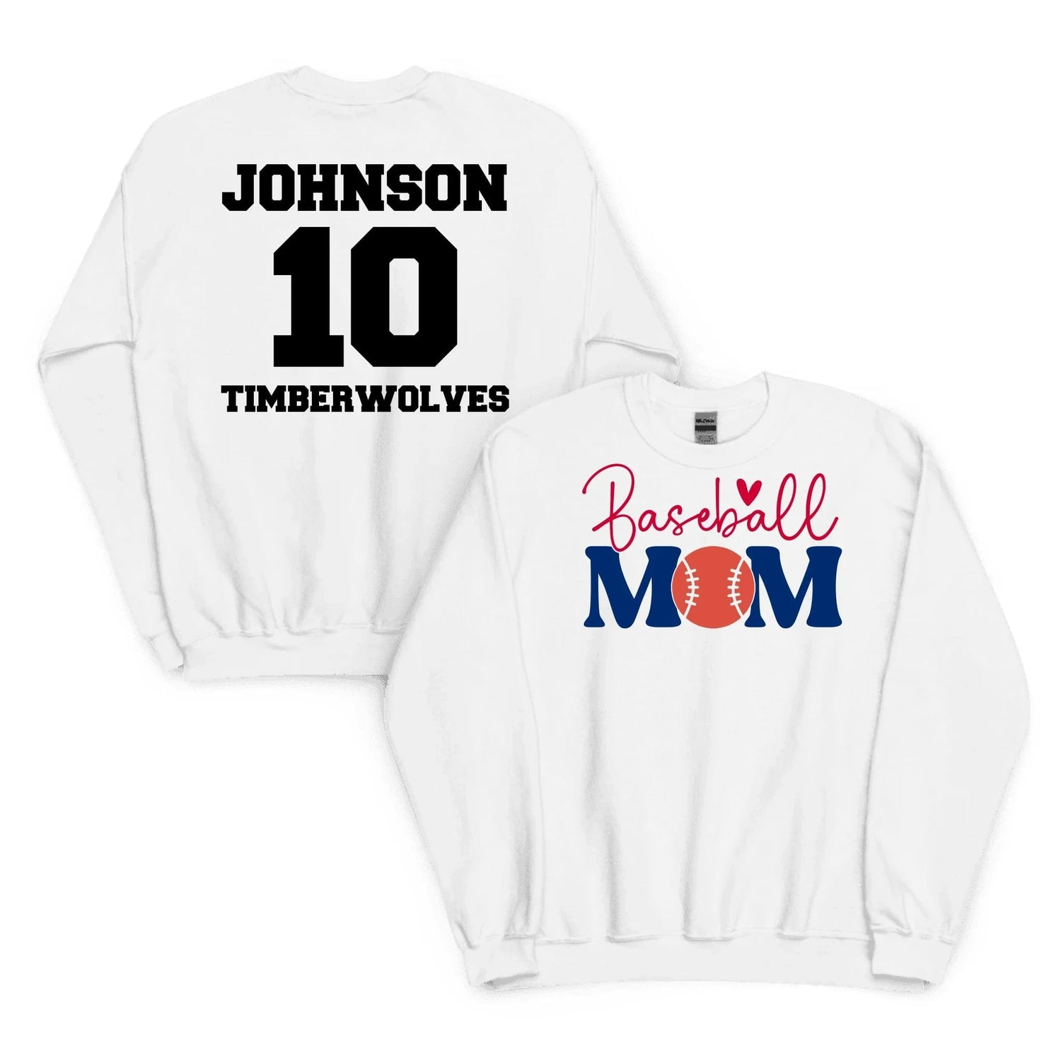 Baseball Mom Sweatshirt Custom Baseball Mom Sweatshirt / White / 2XL Spirit Gear Collective Custom Baseball Mom Sweatshirt