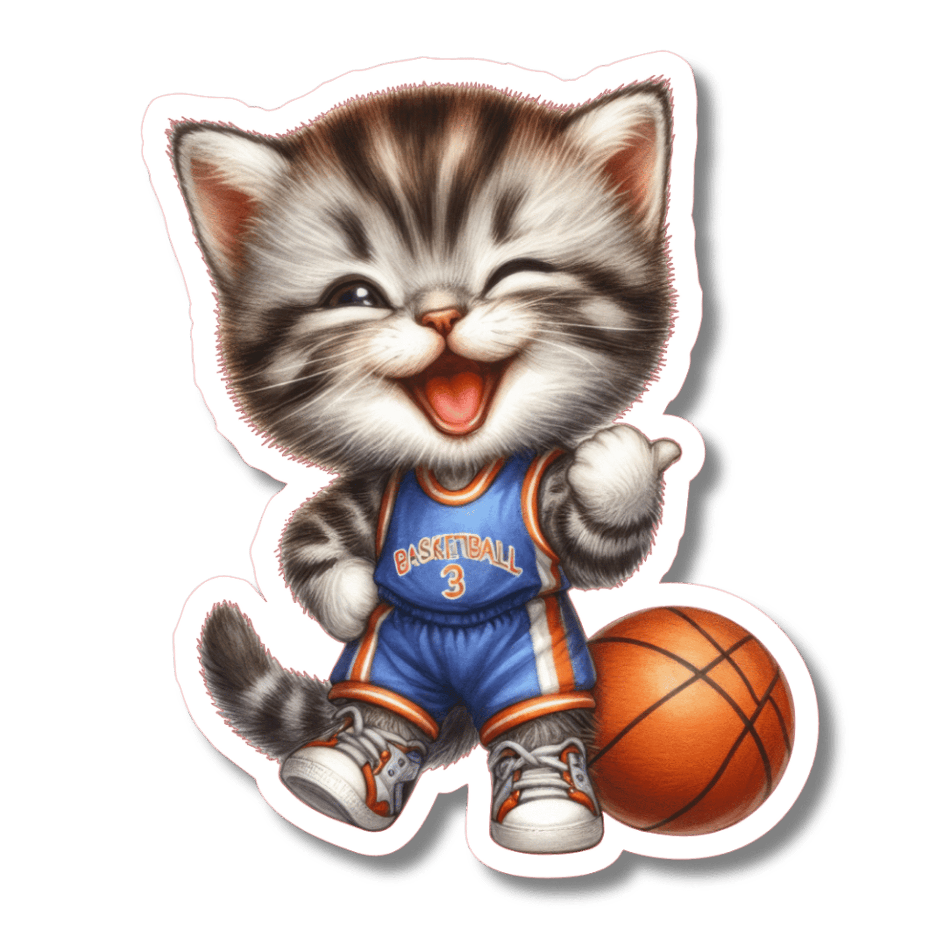 Basketball Cat Sticker Spirit Gear Collective Sticker