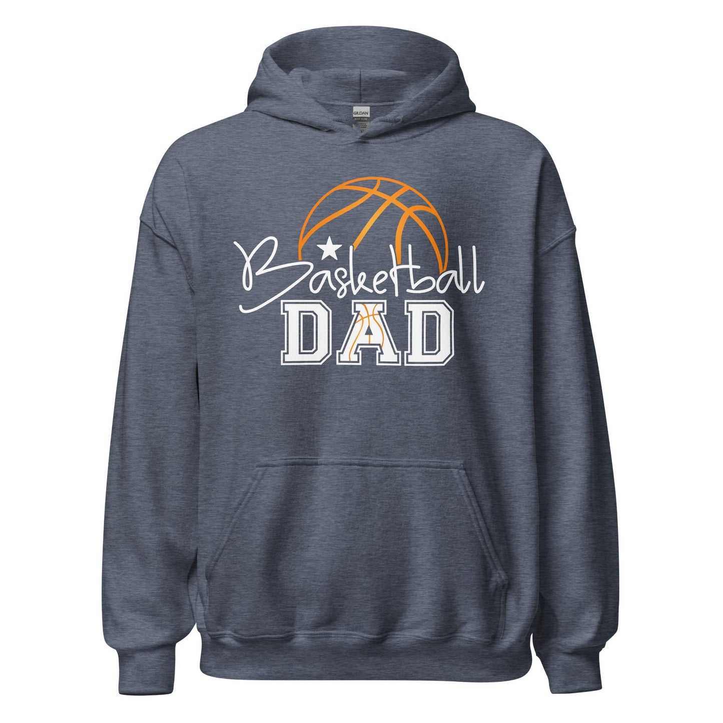 Basketball Dad Hoodie – Stylish Basketball Graphic Hoodie for Proud Sports Dads Heather Sport Dark Navy / S Spirit Gear Collective