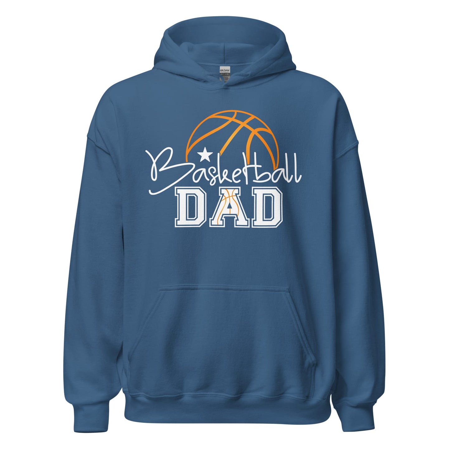 Basketball Dad Hoodie – Stylish Basketball Graphic Hoodie for Proud Sports Dads Indigo Blue / S Spirit Gear Collective