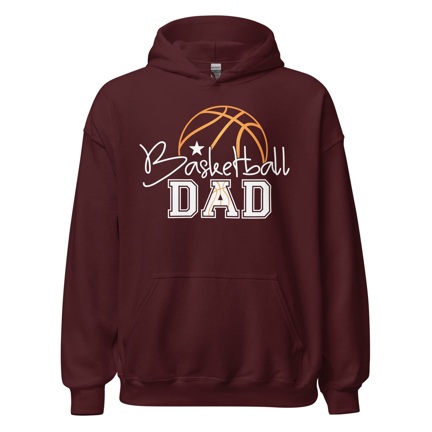 Basketball Dad Hoodie – Stylish Basketball Graphic Hoodie for Proud Sports Dads Maroon / S Spirit Gear Collective