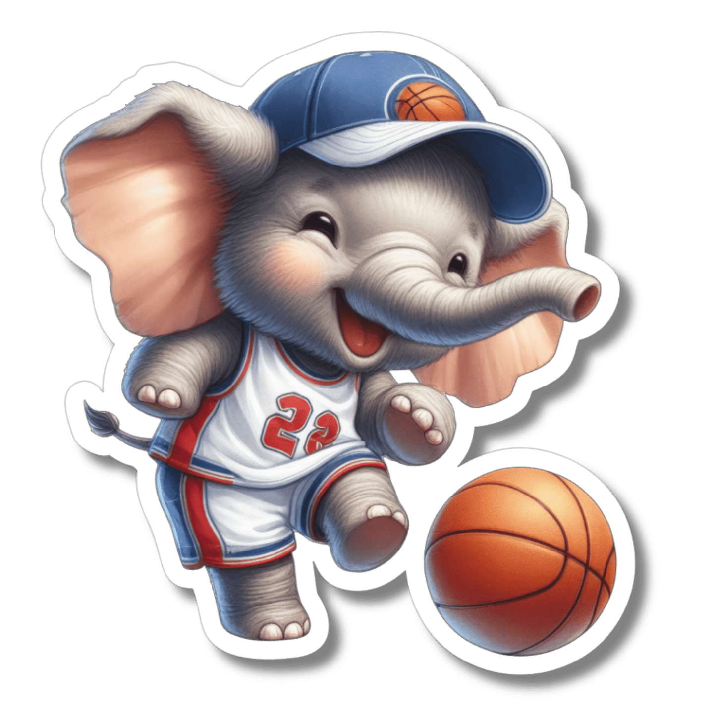 Basketball Elephant Sticker Spirit Gear Collective Sticker