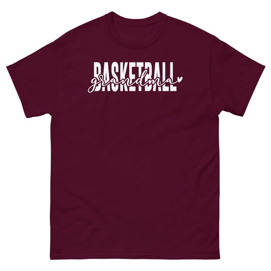 Basketball Grandma Shirt - White Text Maroon / S Spirit Gear Collective T-Shirt