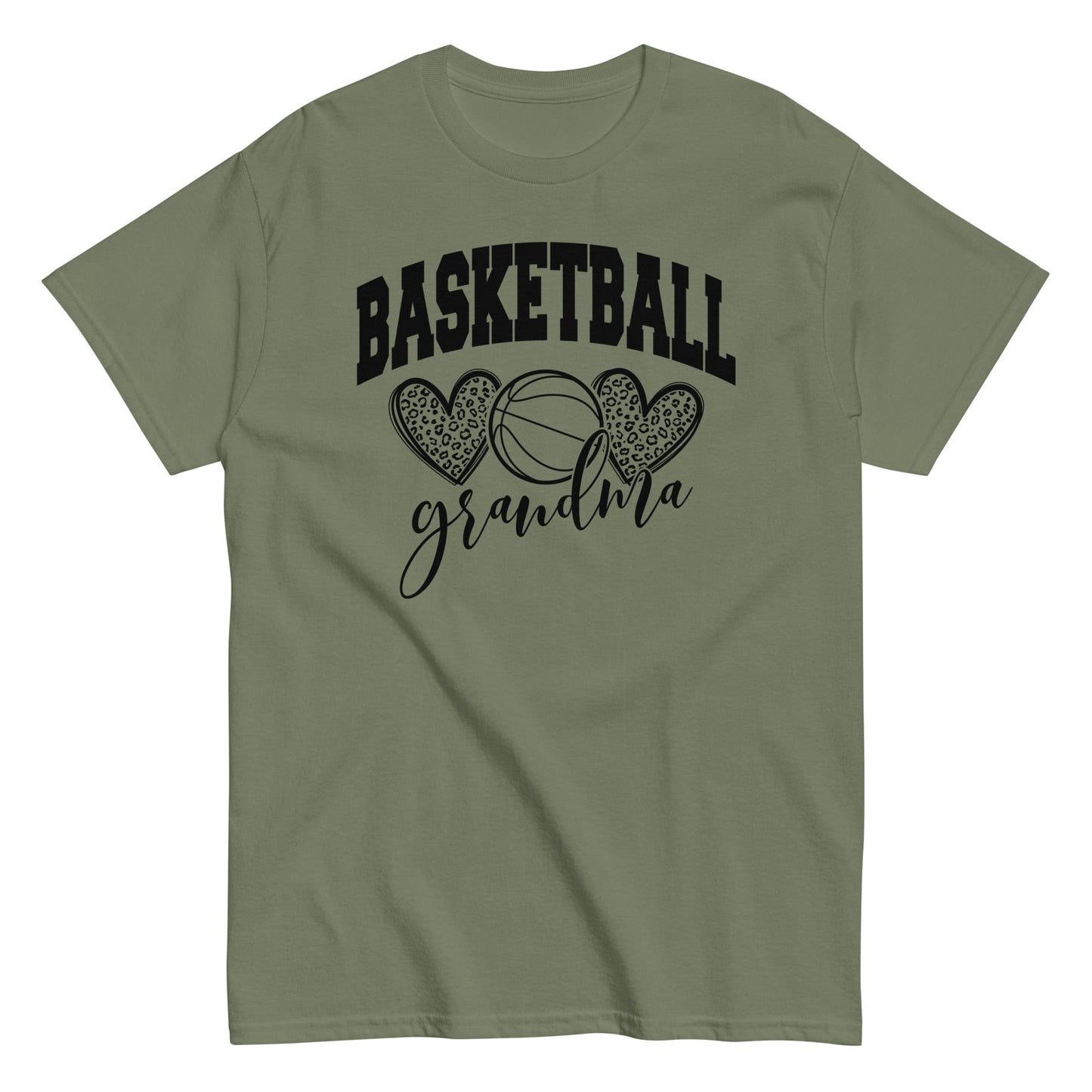 Basketball Grandma T-Shirt – Game Day Sports Grandma Tee Military Green / S Spirit Gear Collective T-Shirt