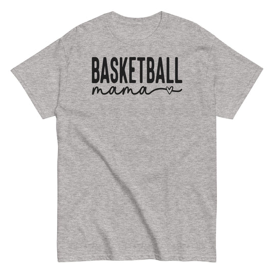 Basketball Mama Shirt with Heart - Black Text Sport Grey / S Spirit Gear Collective T-Shirt
