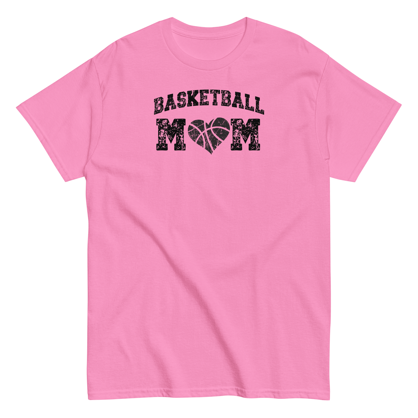 Basketball Mom Shirt with Basketball Heart - Black Text Azalea / S Spirit Gear Collective T-Shirt