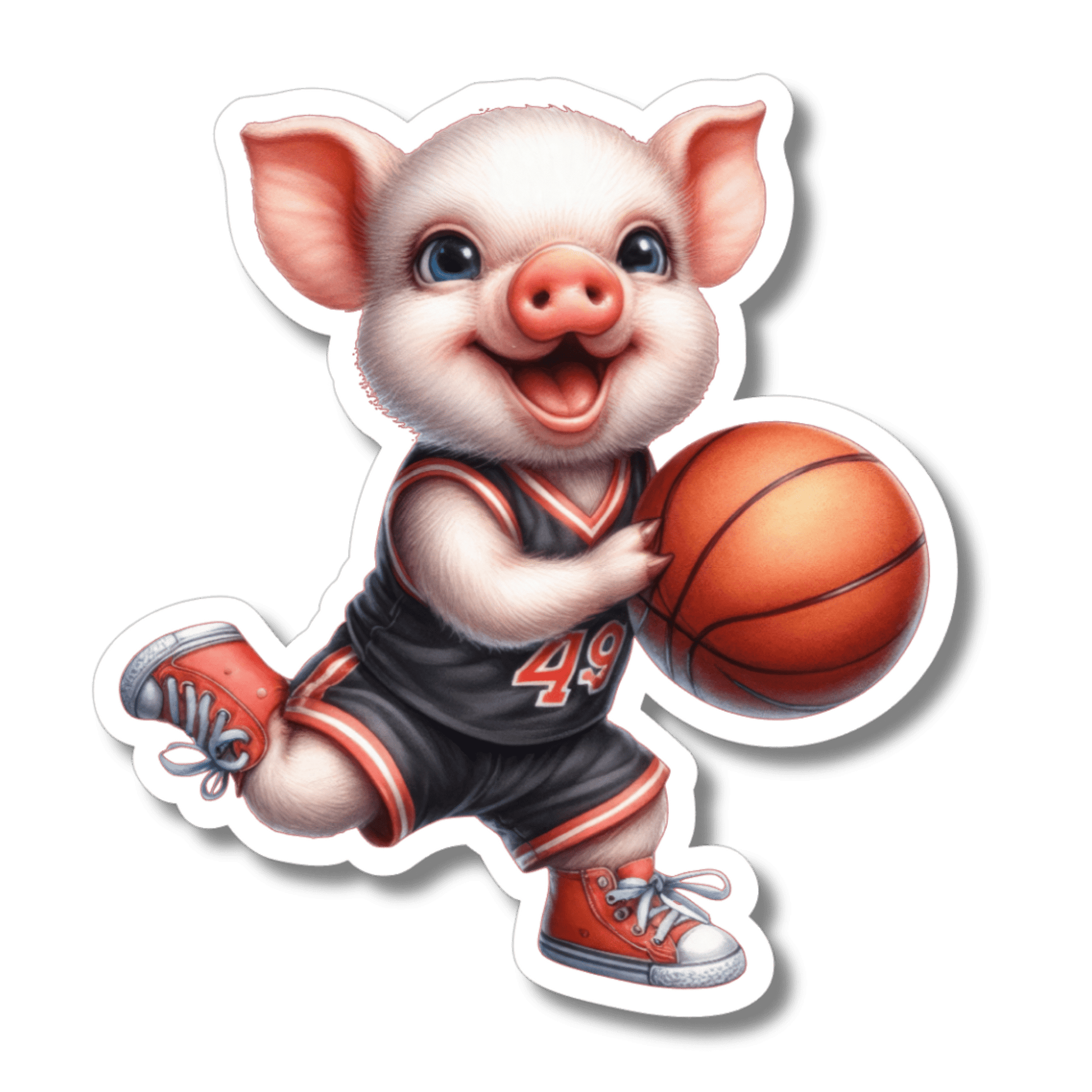 Basketball Pig Sticker Spirit Gear Collective Sticker