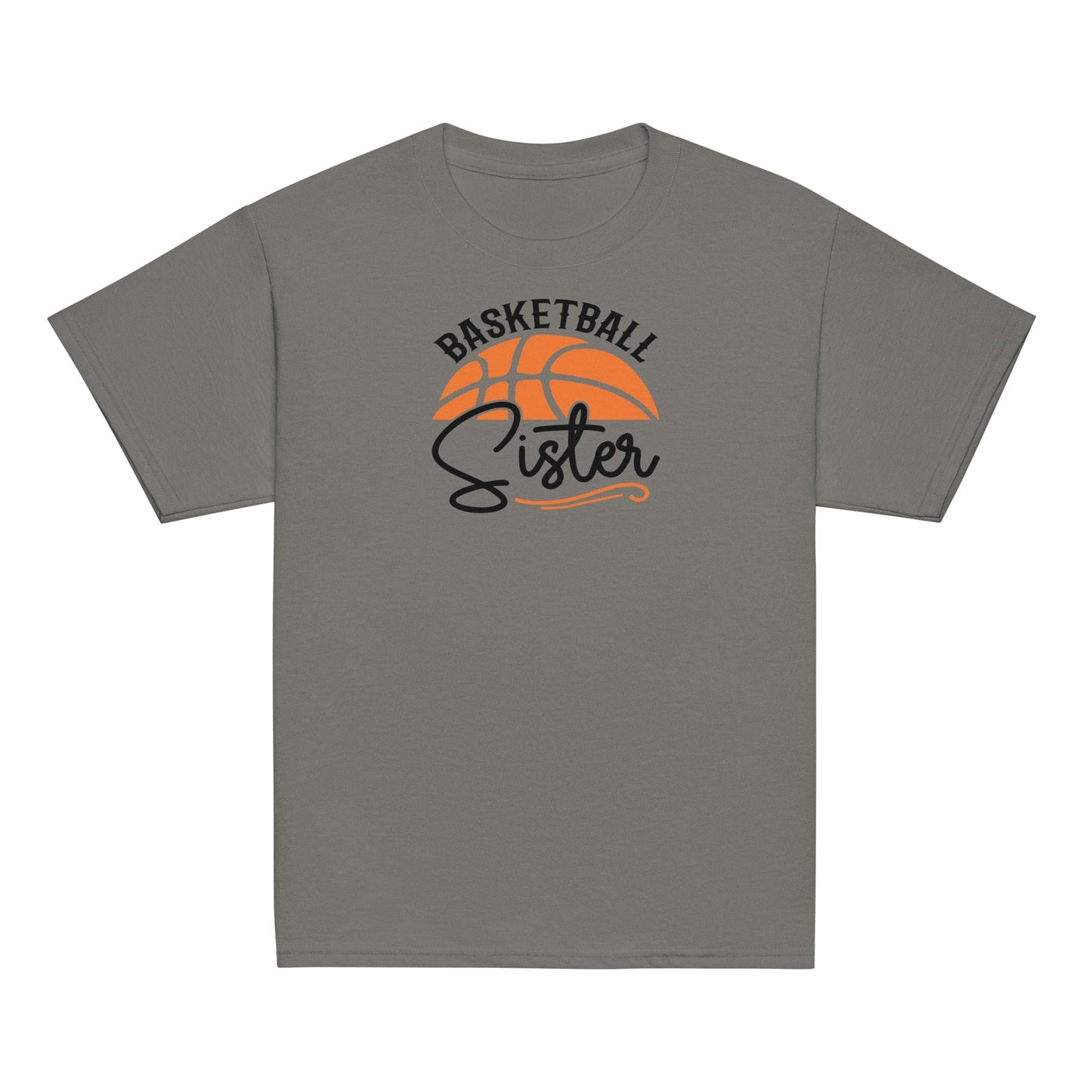 Basketball Sister Graphic Tee – Game Day Sibling Support Shirt Charcoal / XS Spirit Gear Collective Basketball Sister Shirt