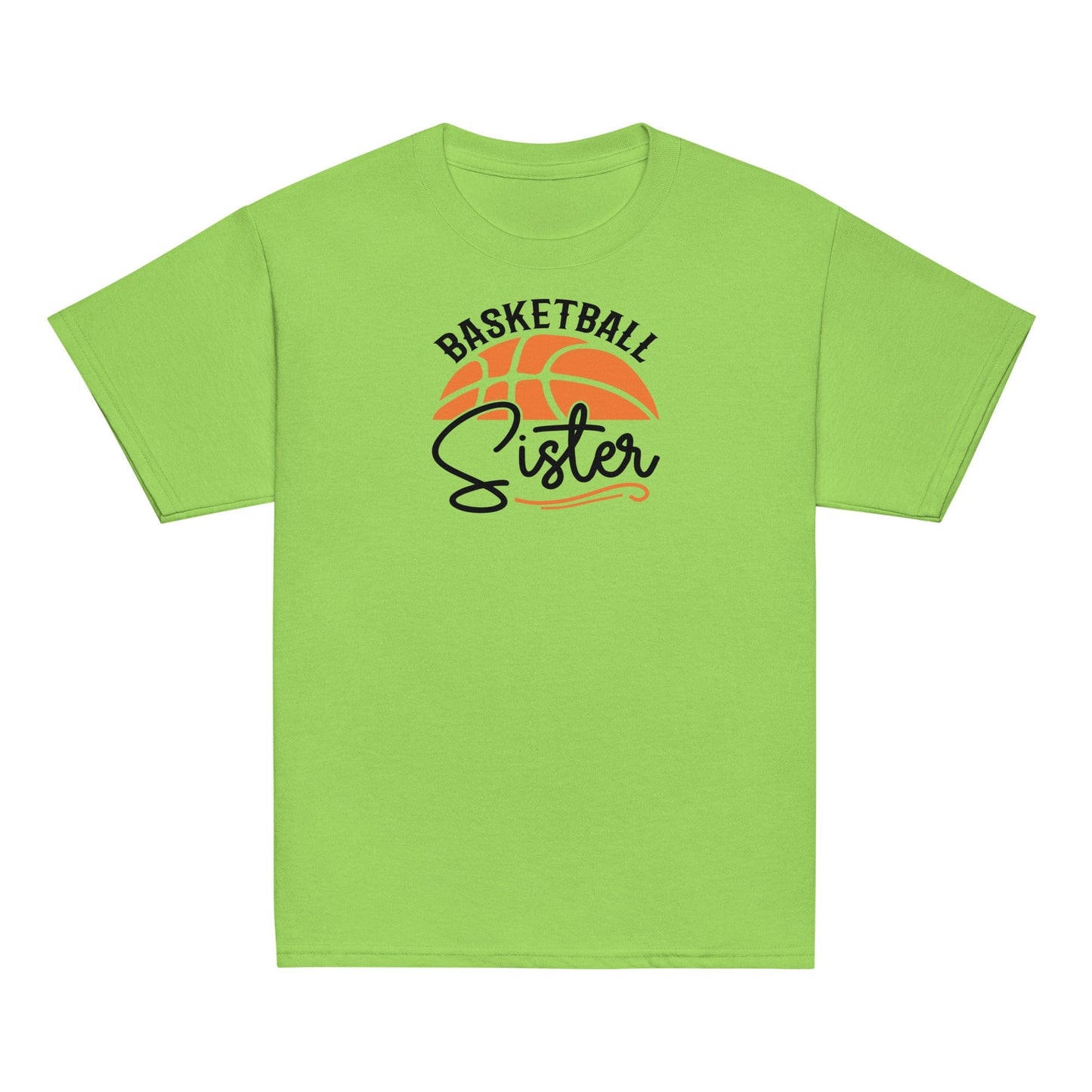 Basketball Sister Graphic Tee – Game Day Sibling Support Shirt Lime / XS Spirit Gear Collective Basketball Sister Shirt