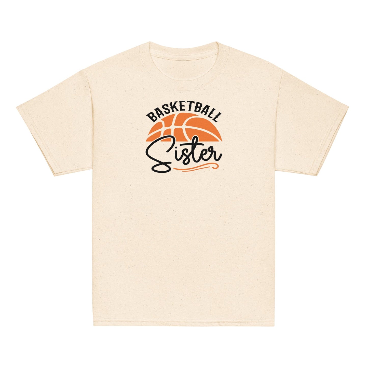 Basketball Sister Graphic Tee – Game Day Sibling Support Shirt Natural / XS Spirit Gear Collective Basketball Sister Shirt