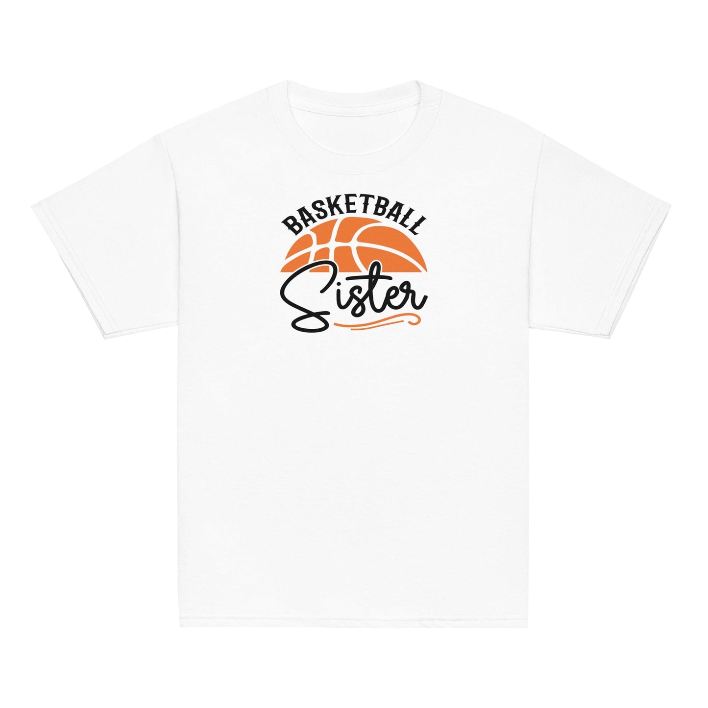 Basketball Sister Graphic Tee – Game Day Sibling Support Shirt White / XS Spirit Gear Collective Basketball Sister Shirt