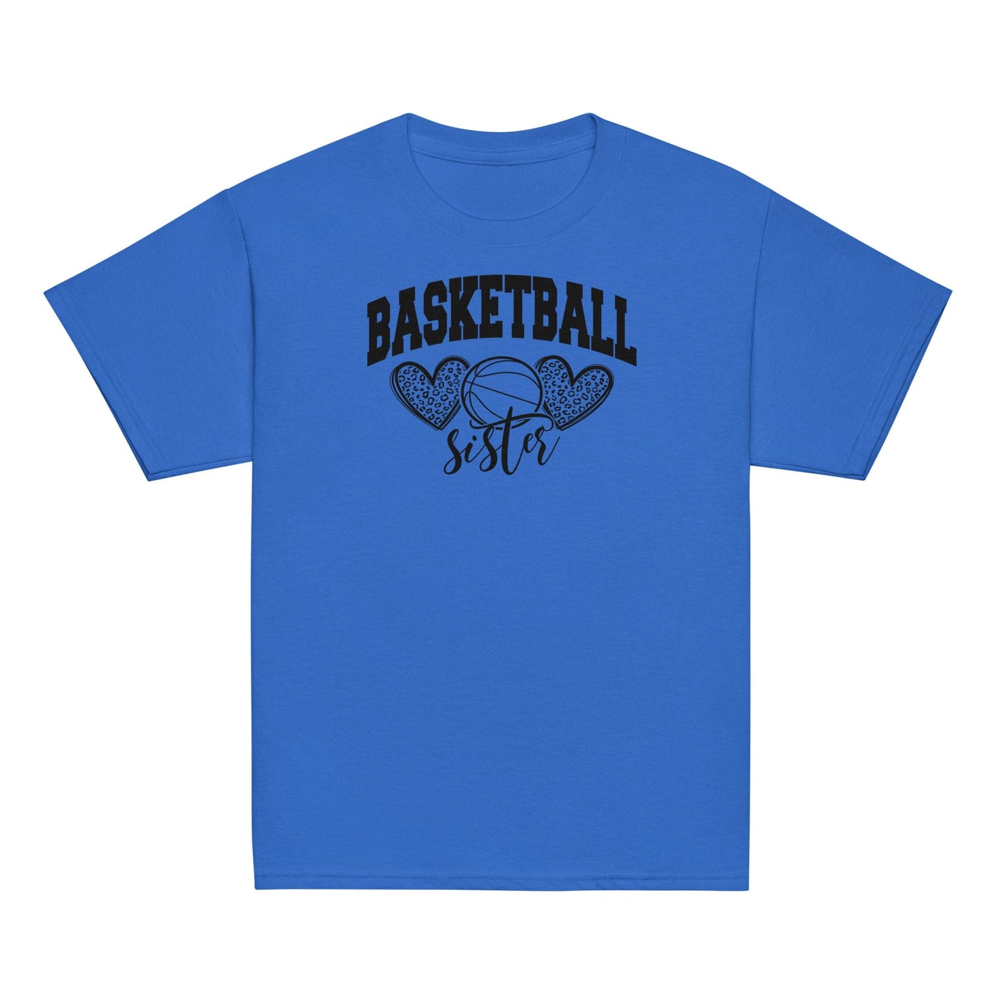Basketball Sister Shirt | Leopard Hearts Basketball Tee Royal / XS Spirit Gear Collective Basketball Sister Shirt