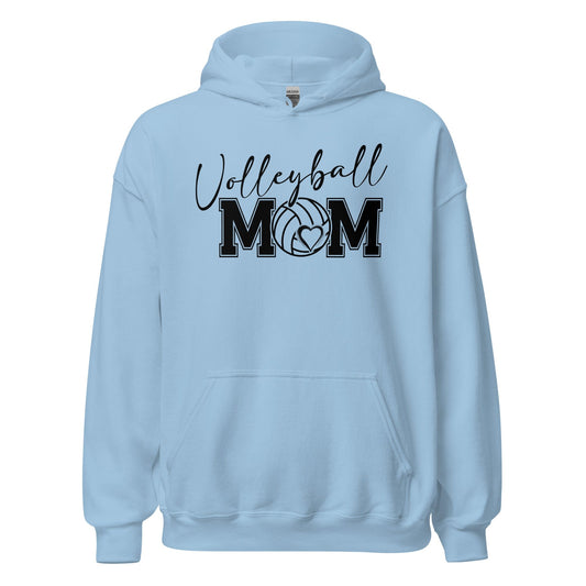 Bold & Script Volleyball Mom Hoodie Light Blue / S Spirit Gear Collective Hoodie