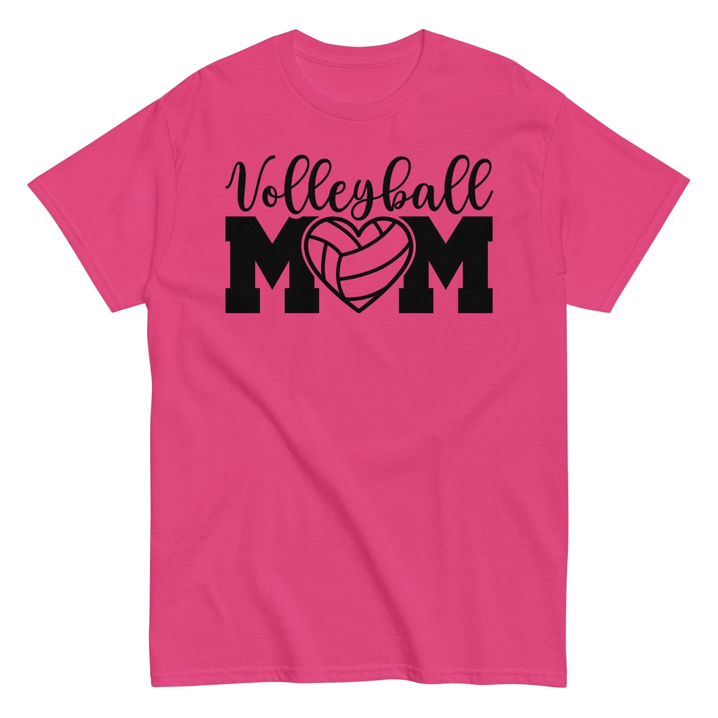 Bold Volleyball MOM Tee with Heart Graphic Heliconia / S Spirit Gear Collective T-Shirt