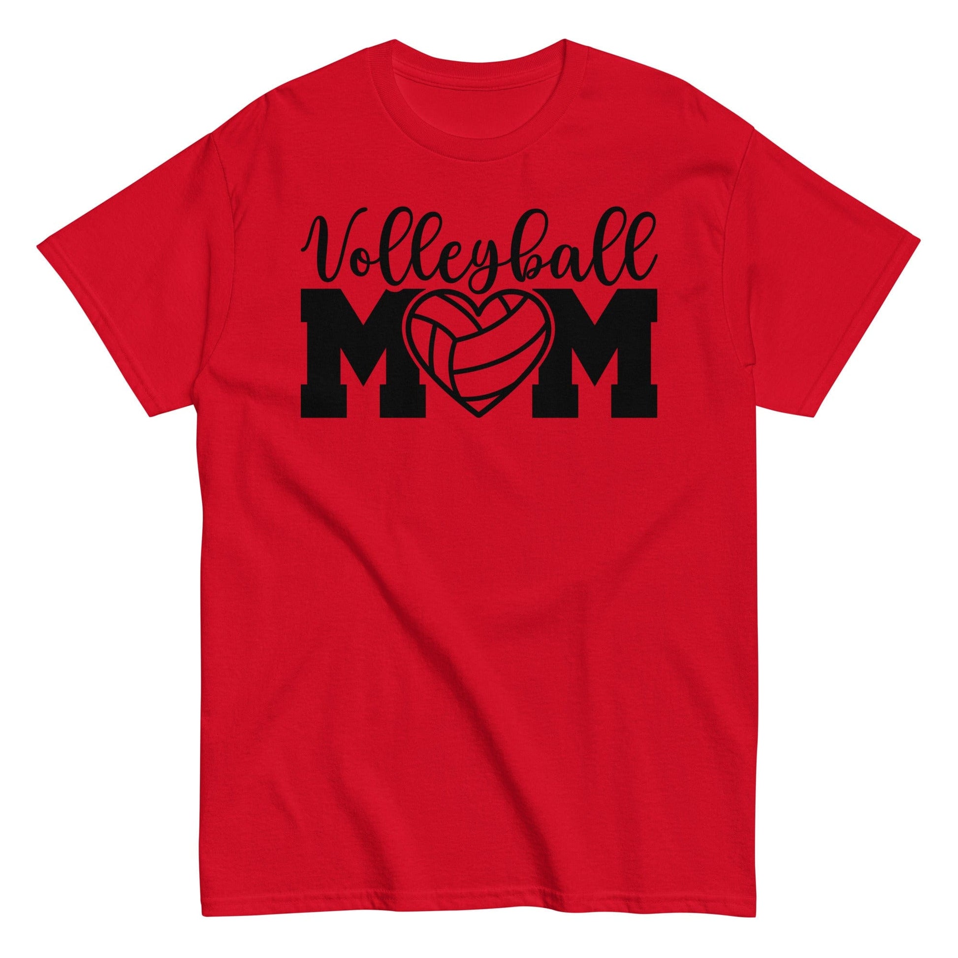 Bold Volleyball MOM Tee with Heart Graphic Red / S Spirit Gear Collective T-Shirt