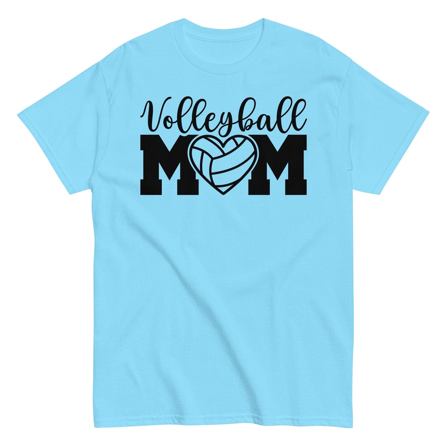 Bold Volleyball MOM Tee with Heart Graphic Sky / S Spirit Gear Collective T-Shirt