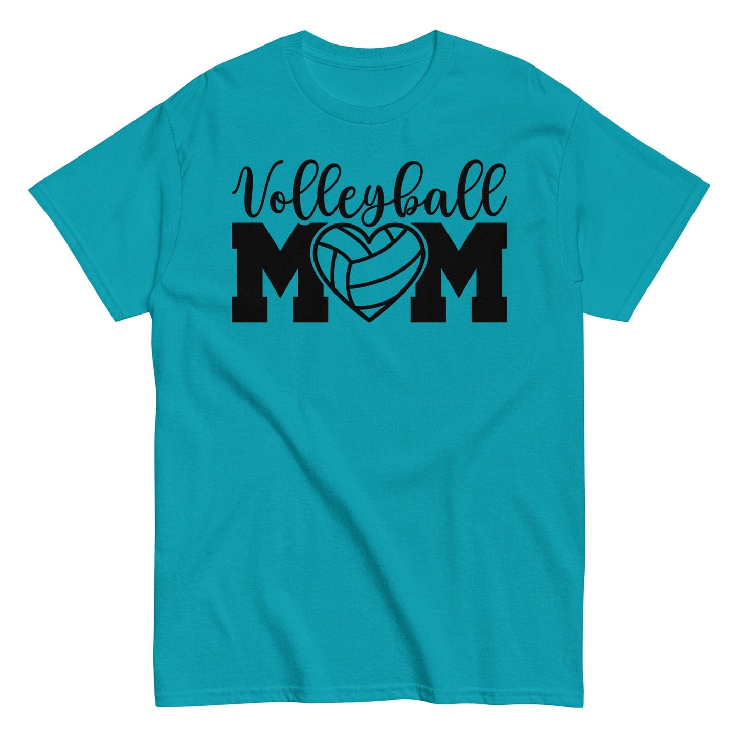 Bold Volleyball MOM Tee with Heart Graphic Tropical Blue / S Spirit Gear Collective T-Shirt