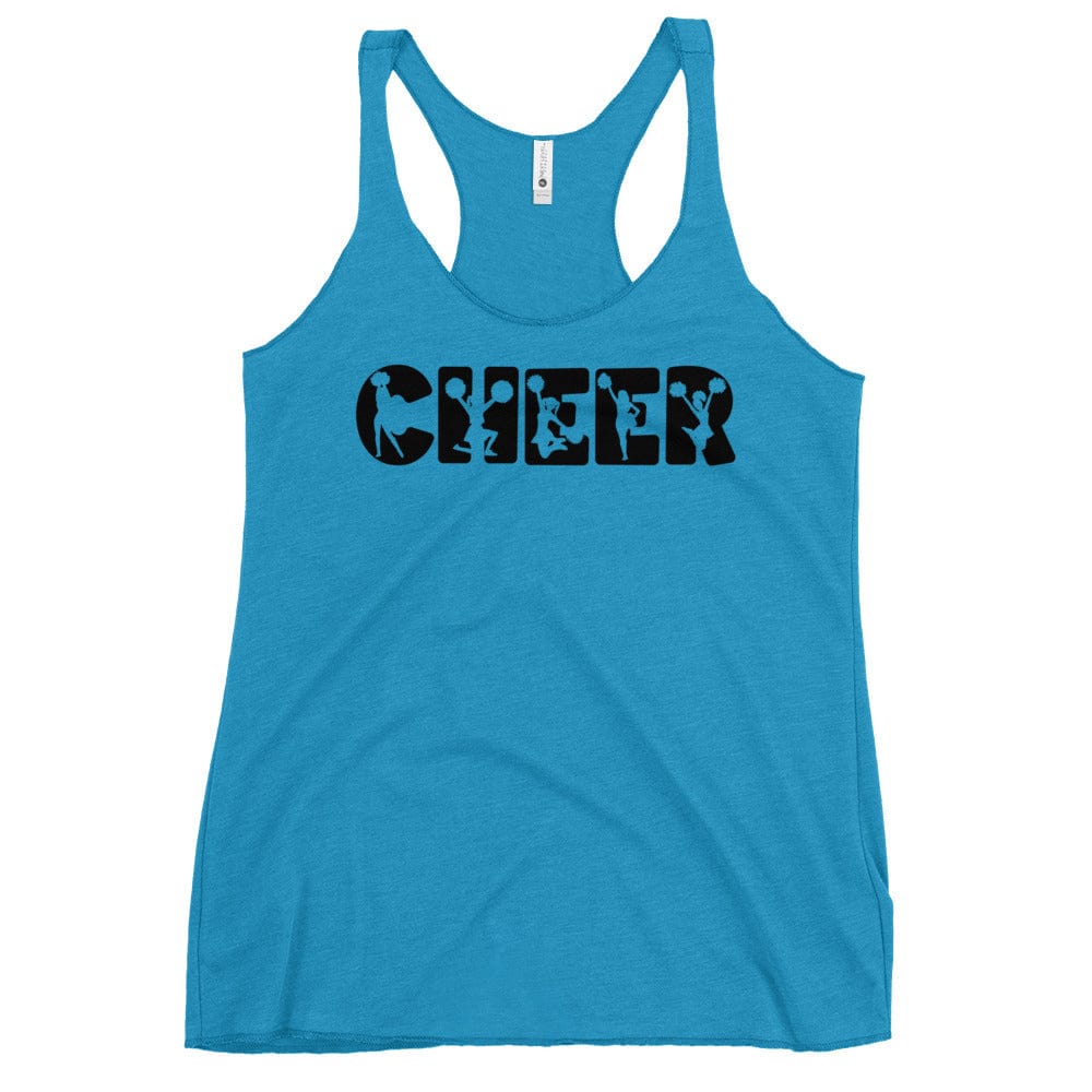 Cheer Graphic Racerback Tank – Bold Cheerleader Design Tank Top Vintage Turquoise / XS Spirit Gear Collective tank top