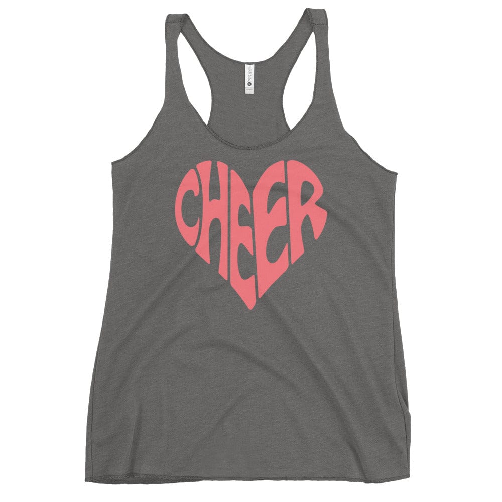 Cheer Heart Tank Top – Cute Cheerleading Heart Design Racerback Premium Heather / XS Spirit Gear Collective tank top