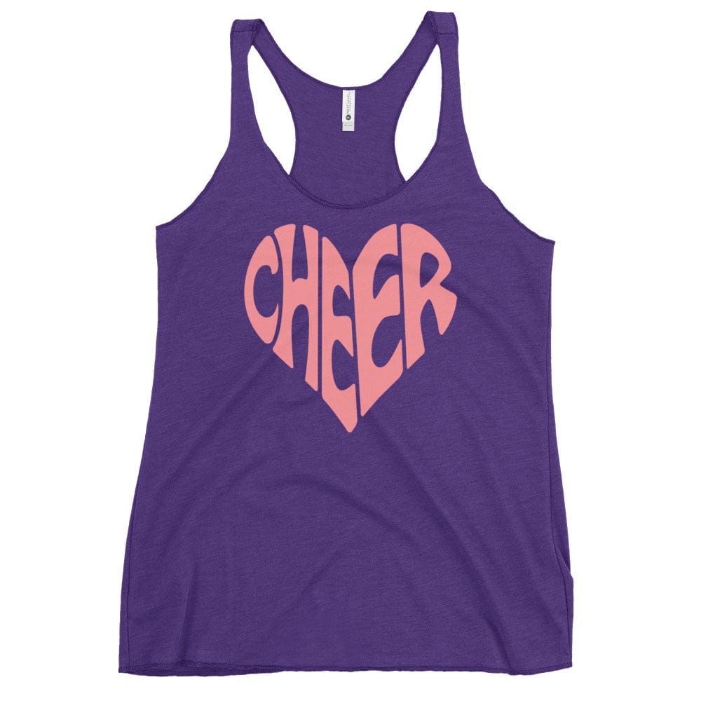 Cheer Heart Tank Top – Cute Cheerleading Heart Design Racerback Purple Rush / XS Spirit Gear Collective tank top