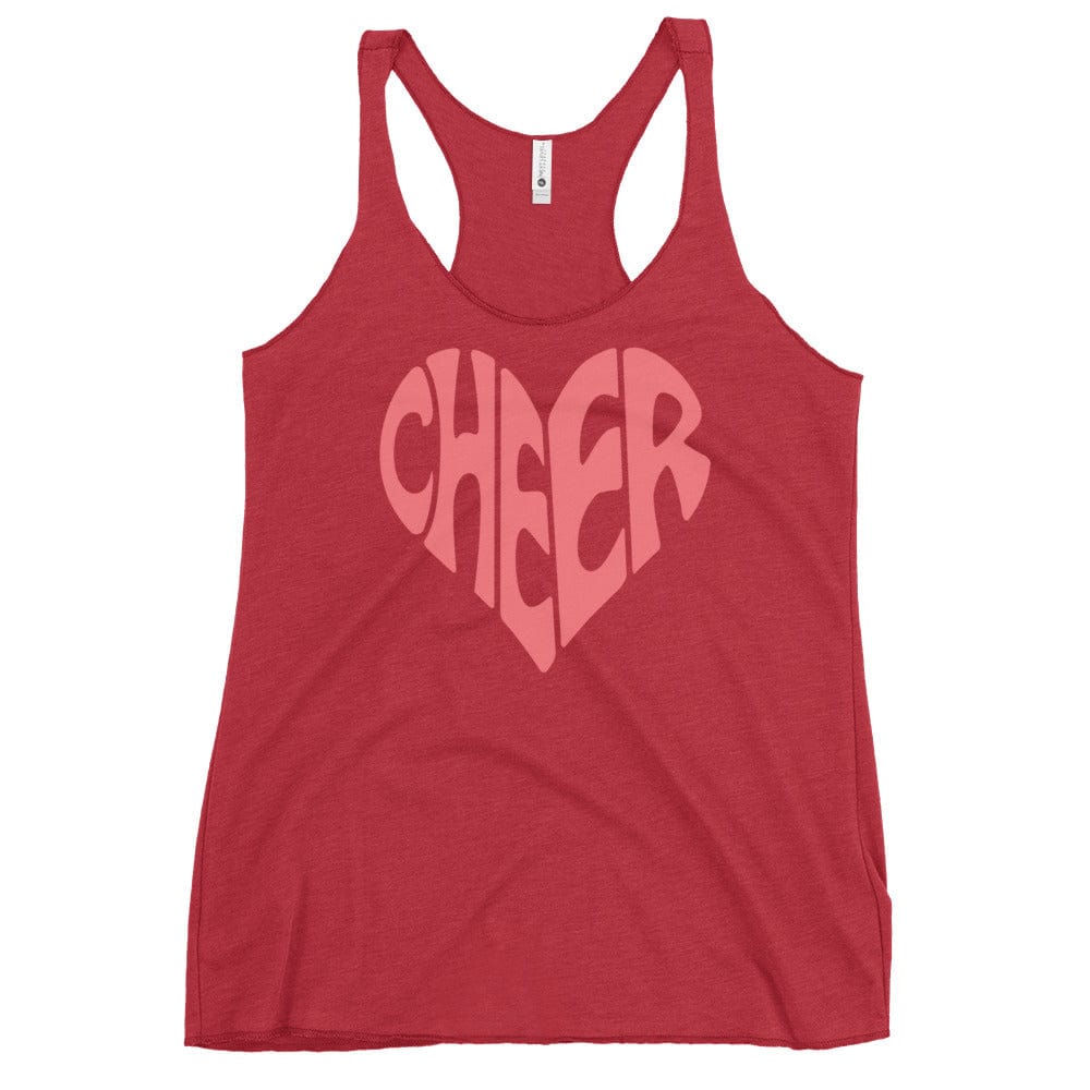 Cheer Heart Tank Top – Cute Cheerleading Heart Design Racerback Vintage Red / XS Spirit Gear Collective tank top