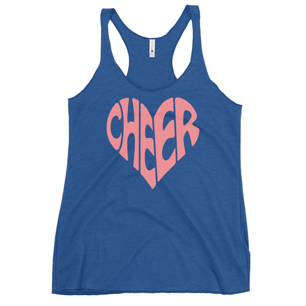 Cheer Heart Tank Top – Cute Cheerleading Heart Design Racerback Vintage Royal / XS Spirit Gear Collective tank top
