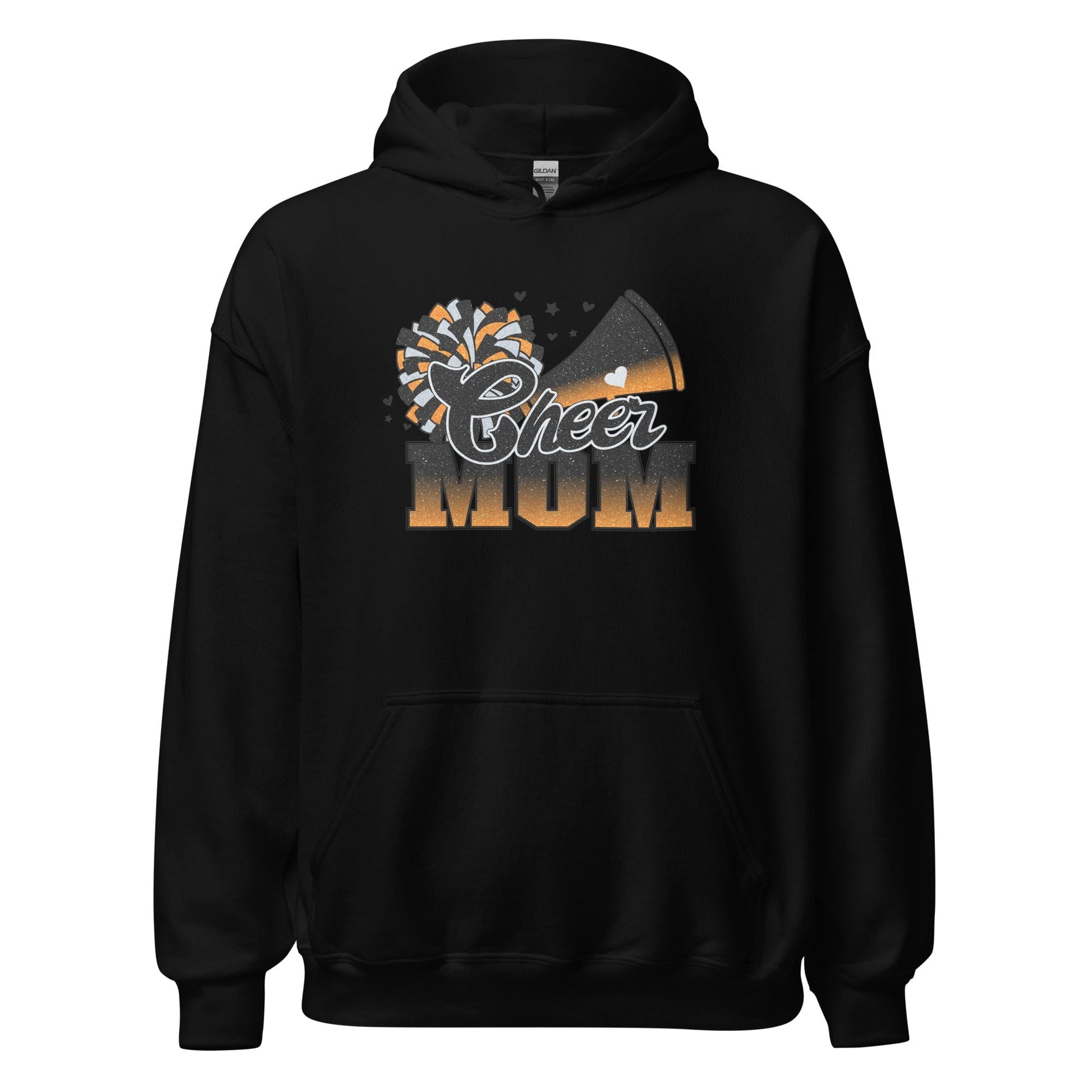 Cheer Mom Hoodie (black and orange) Black / S Spirit Gear Collective Hoodie