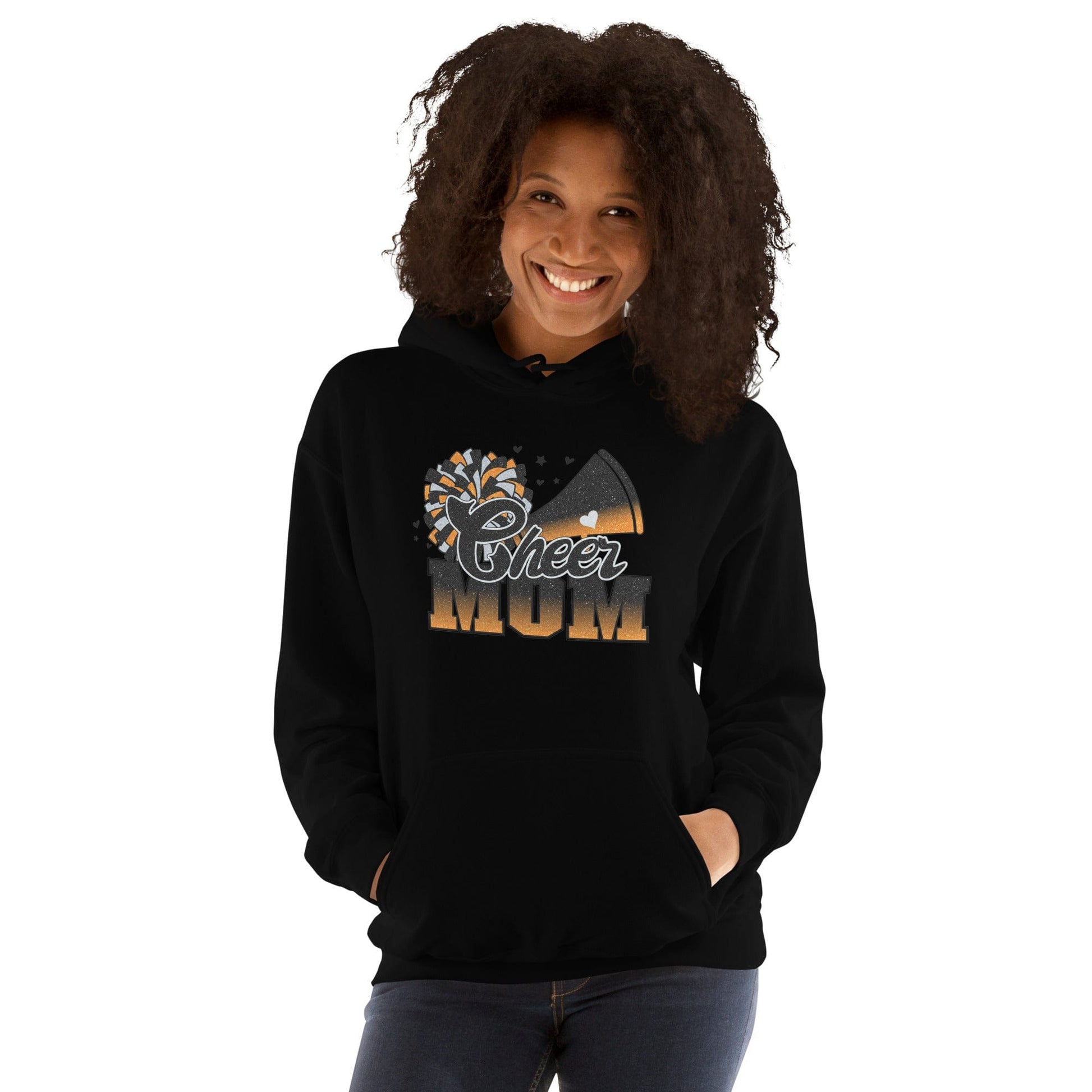 Cheer Mom Hoodie (black and orange) Spirit Gear Collective Hoodie