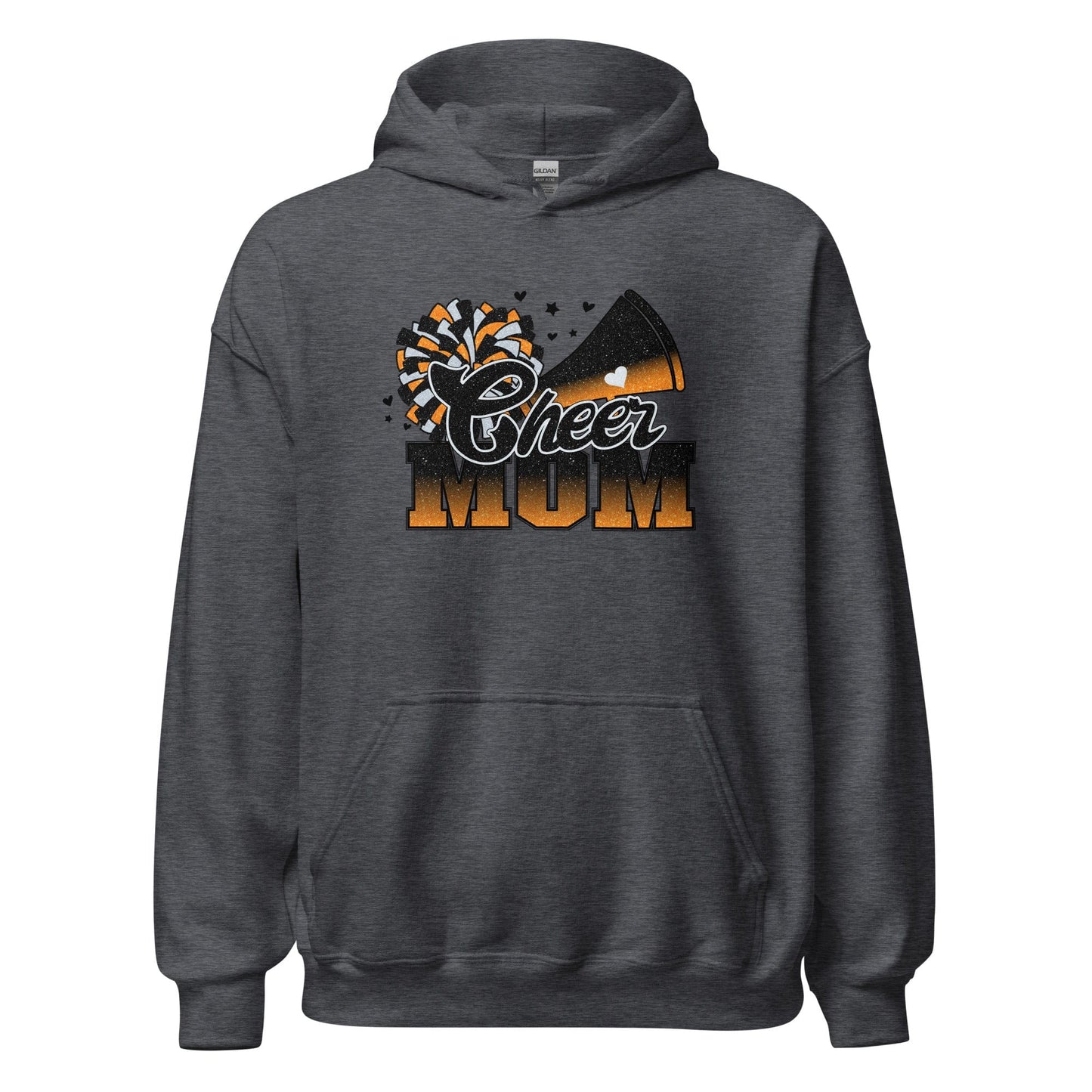 Cheer Mom Hoodie (black and orange) Dark Heather / S Spirit Gear Collective Hoodie