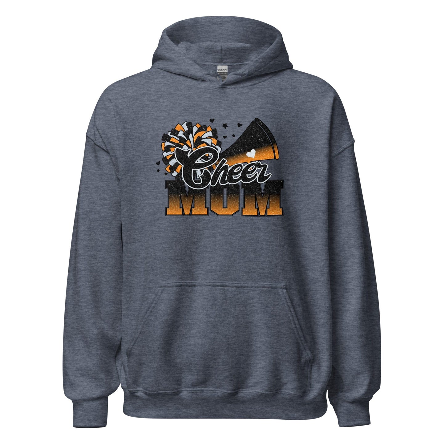 Cheer Mom Hoodie (black and orange) Heather Sport Dark Navy / S Spirit Gear Collective Hoodie