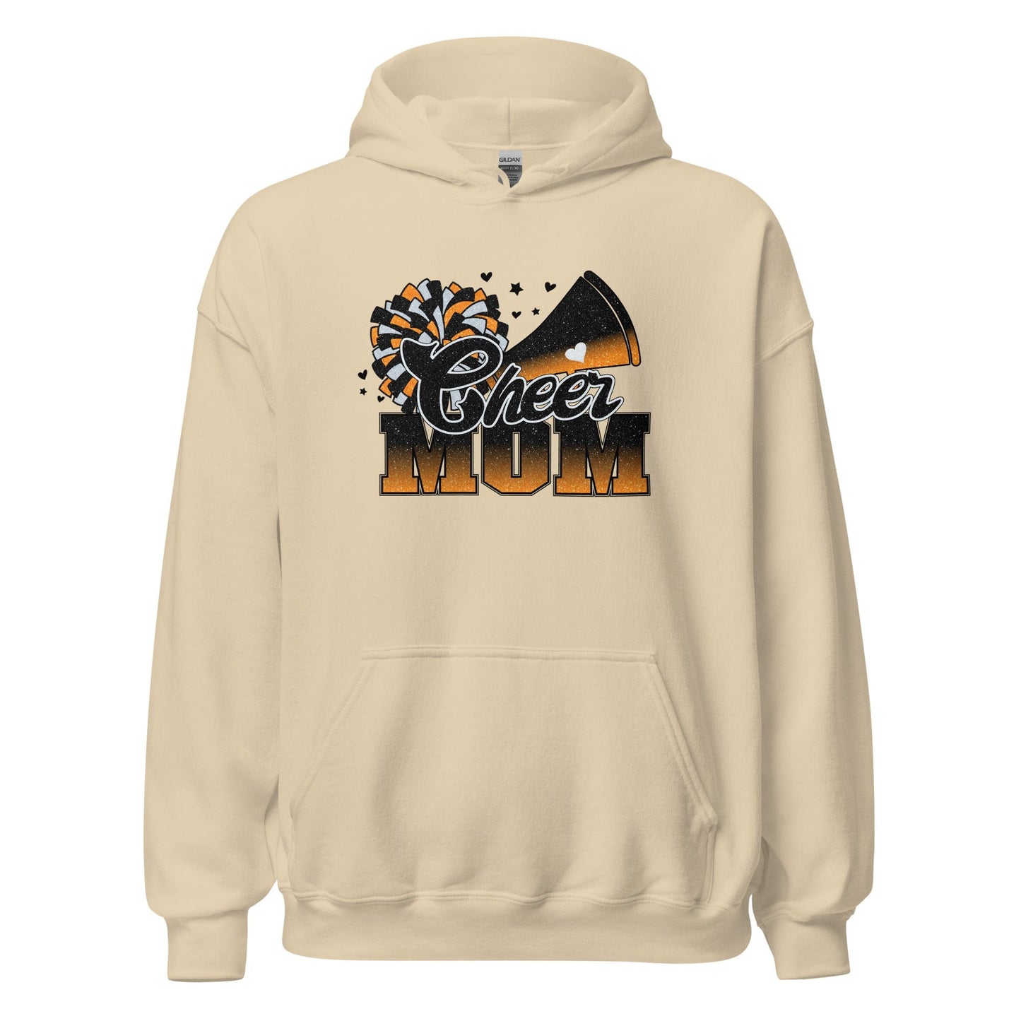 Cheer Mom Hoodie (black and orange) Sand / S Spirit Gear Collective Hoodie