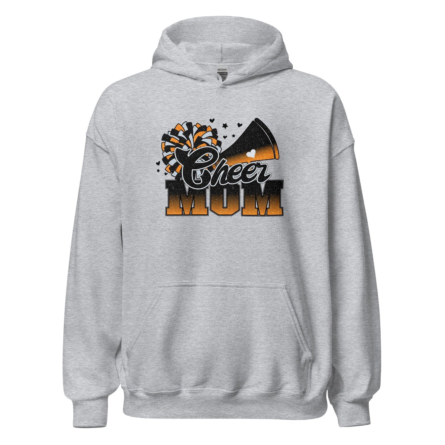 Cheer Mom Hoodie (black and orange) Sport Grey / S Spirit Gear Collective Hoodie