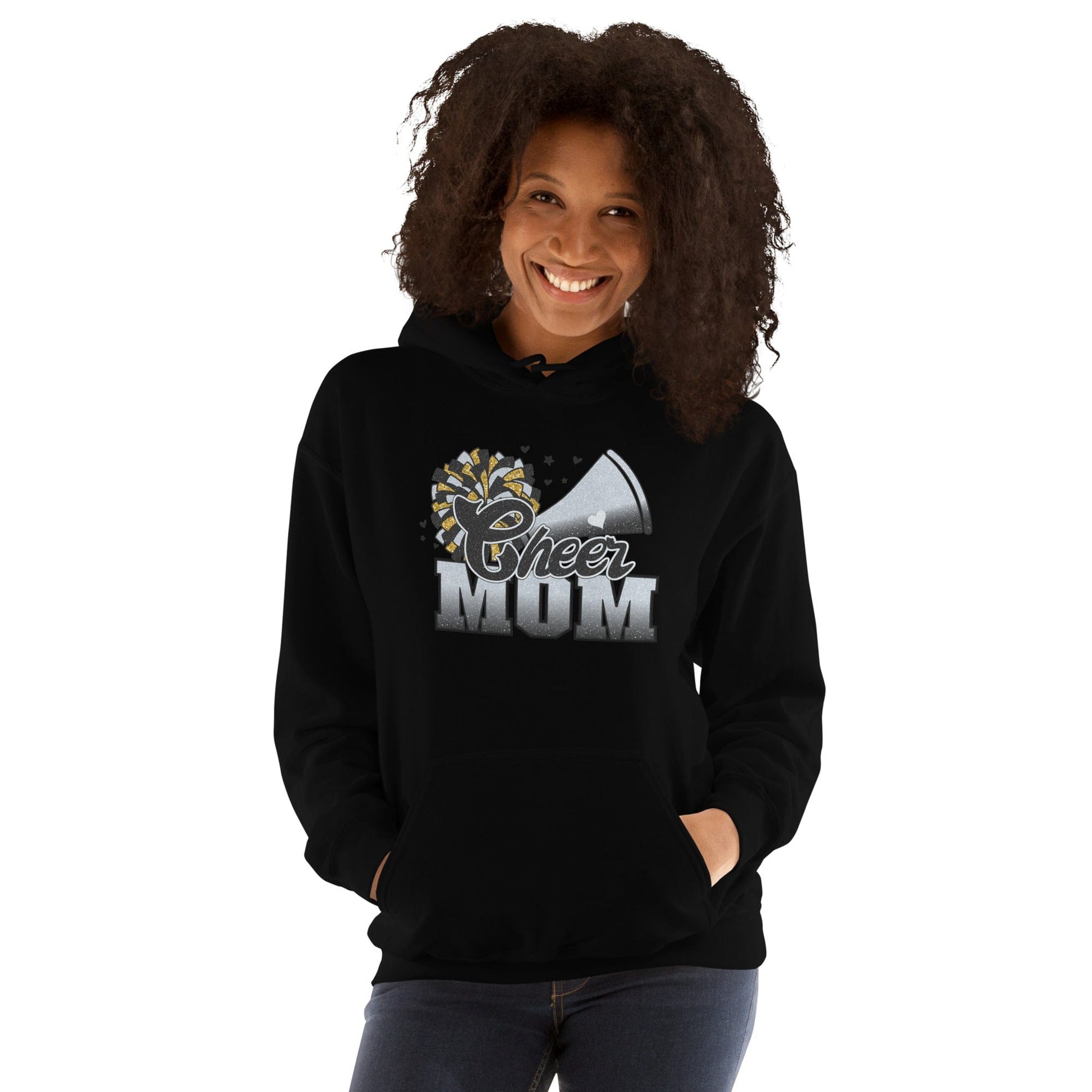 Cheer Mom Hoodie (black and silver) Spirit Gear Collective Hoodie