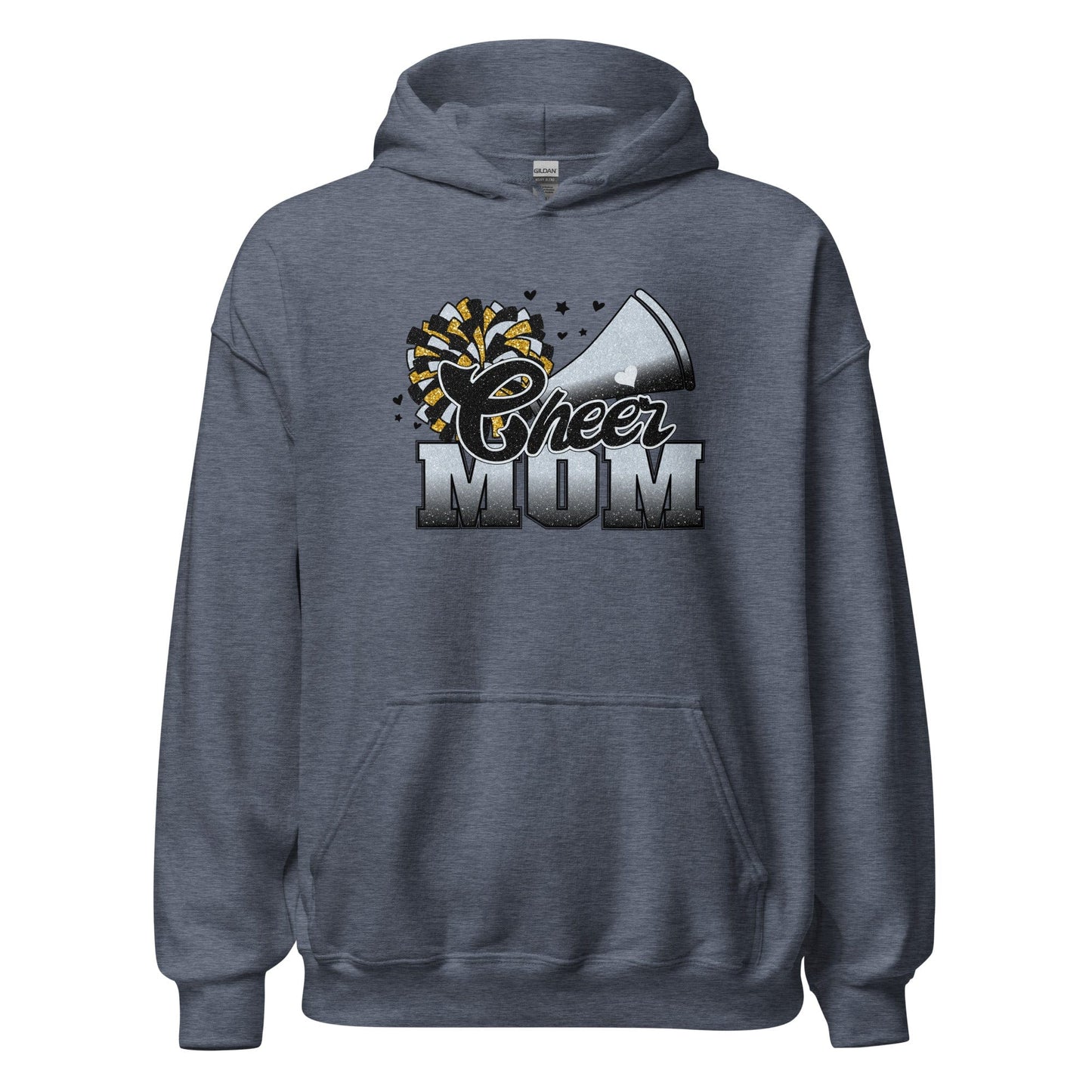 Cheer Mom Hoodie (black and silver) Heather Sport Dark Navy / S Spirit Gear Collective Hoodie