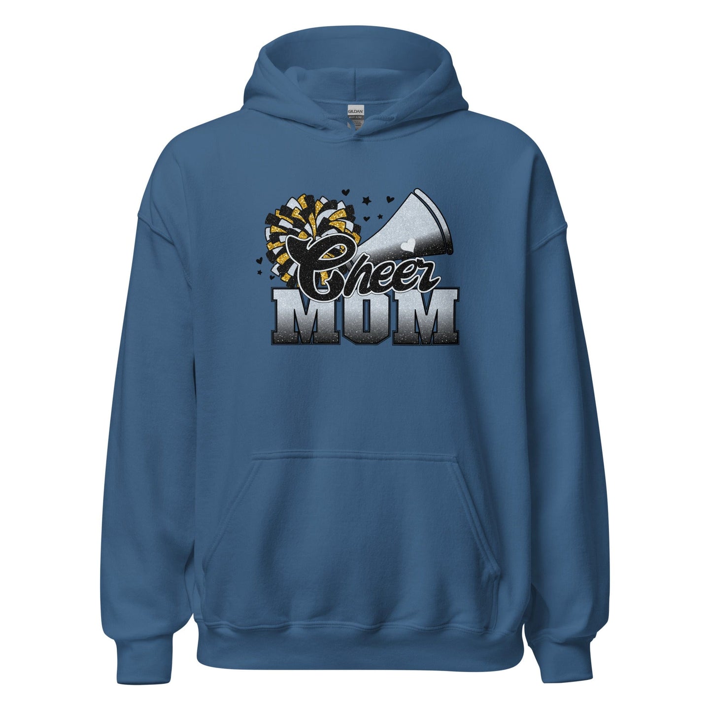 Cheer Mom Hoodie (black and silver) Indigo Blue / S Spirit Gear Collective Hoodie