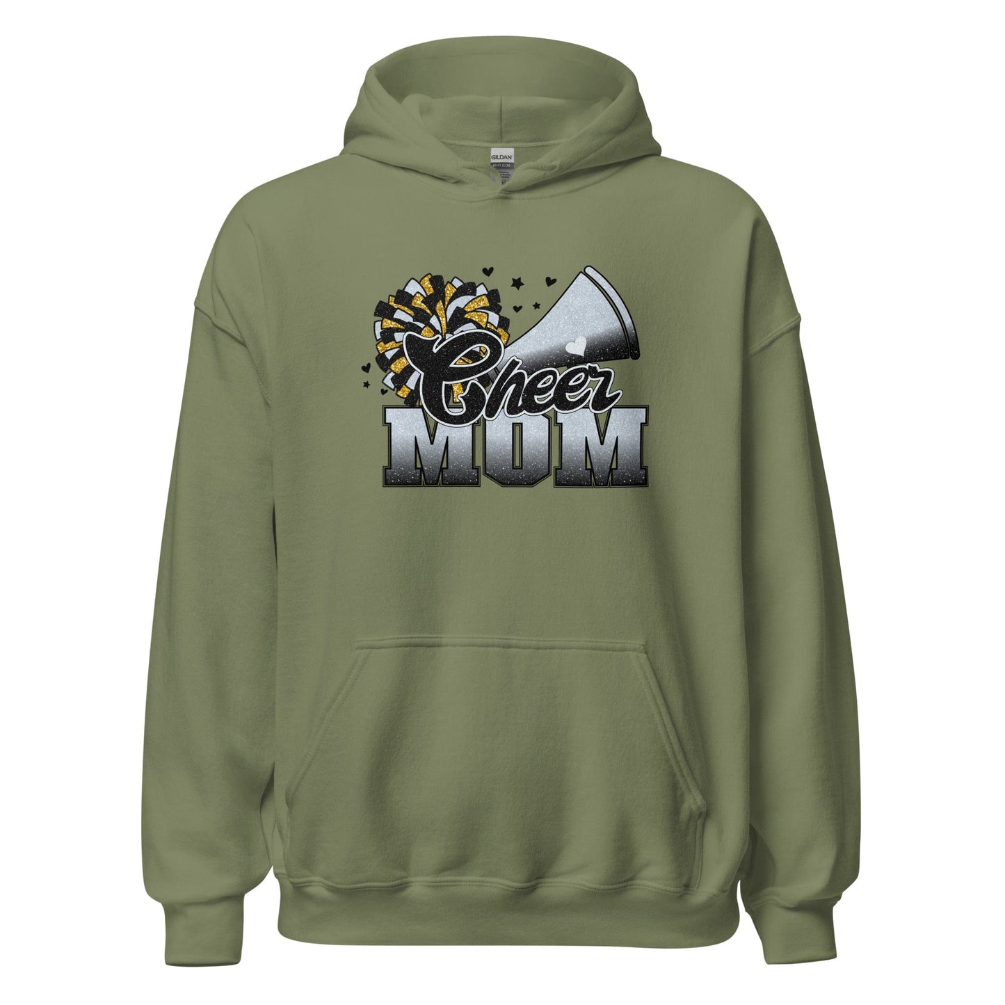 Cheer Mom Hoodie (black and silver) Military Green / S Spirit Gear Collective Hoodie